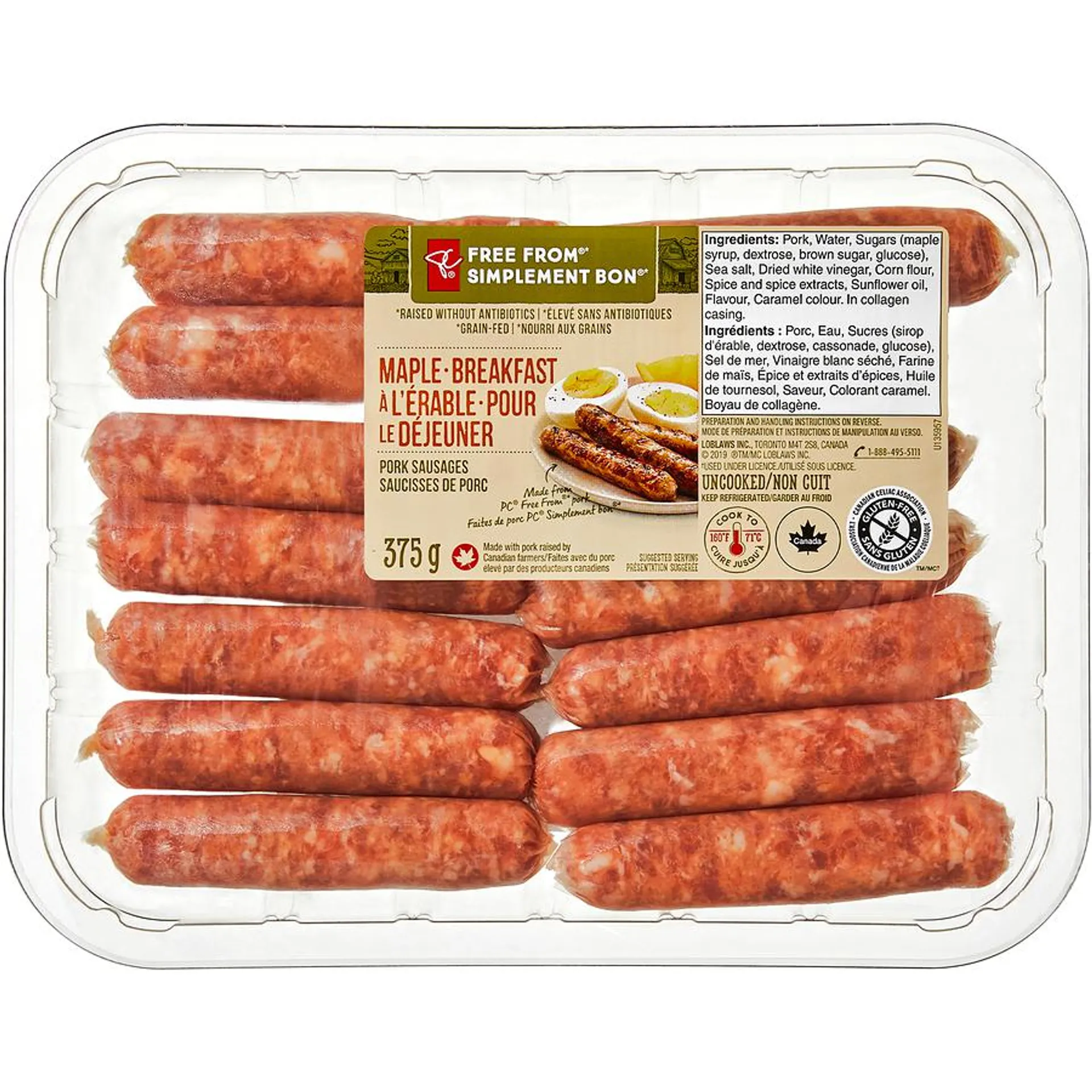 Free From Maple Breakfast Pork Sausages