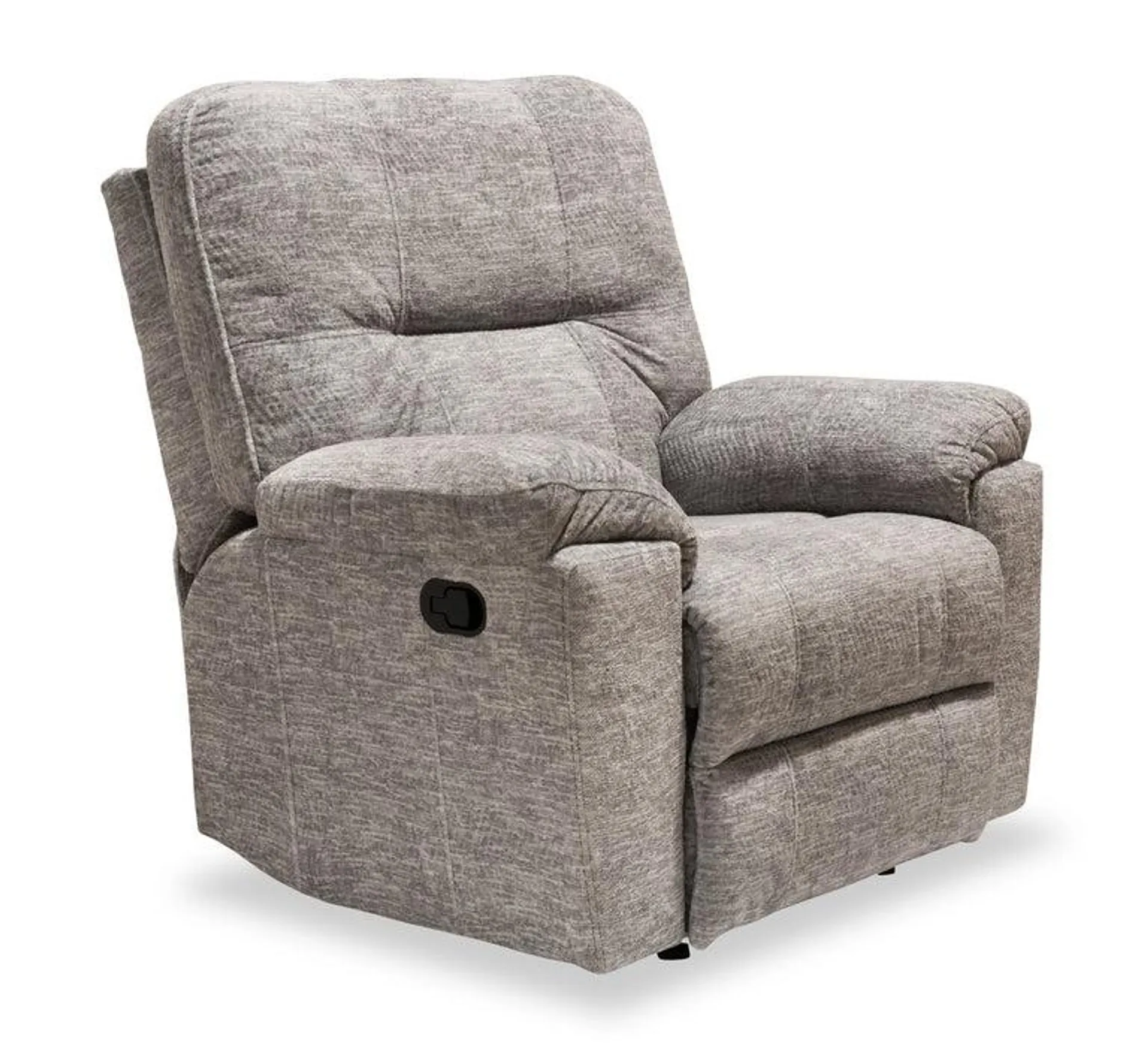 Canadian Made Fynn 40" Dove Grey Chenille Fabric Glider Reclining Chair