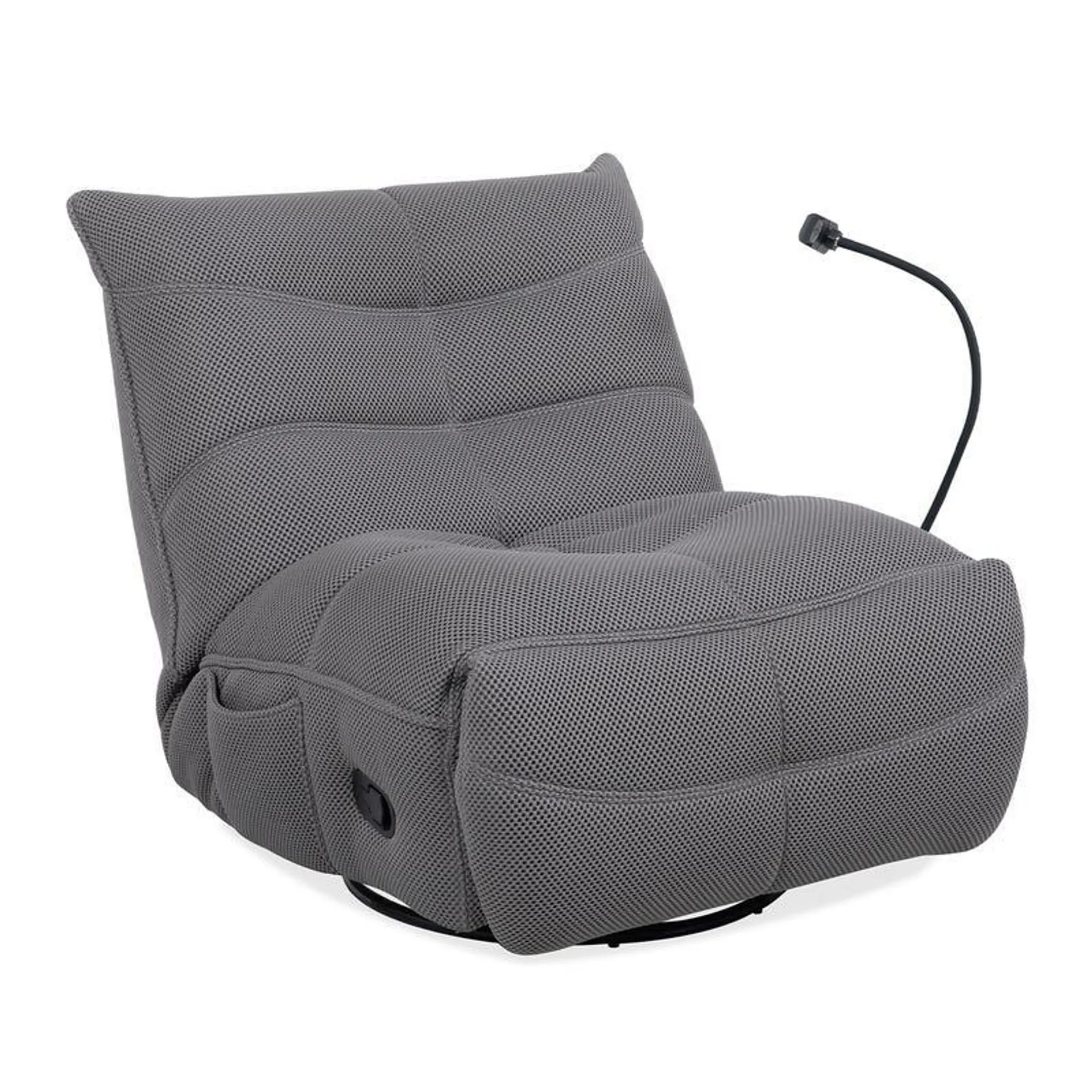 Fauteuil berçant inclinable avec support à cellulaire - gris