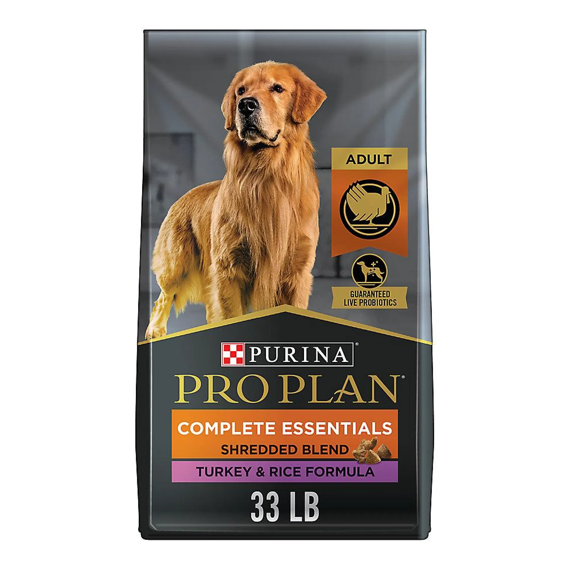 Purina Pro Plan Complete Essentials Adult Dry Dog Food - High Protein, Probiotics, Turkey & Rice