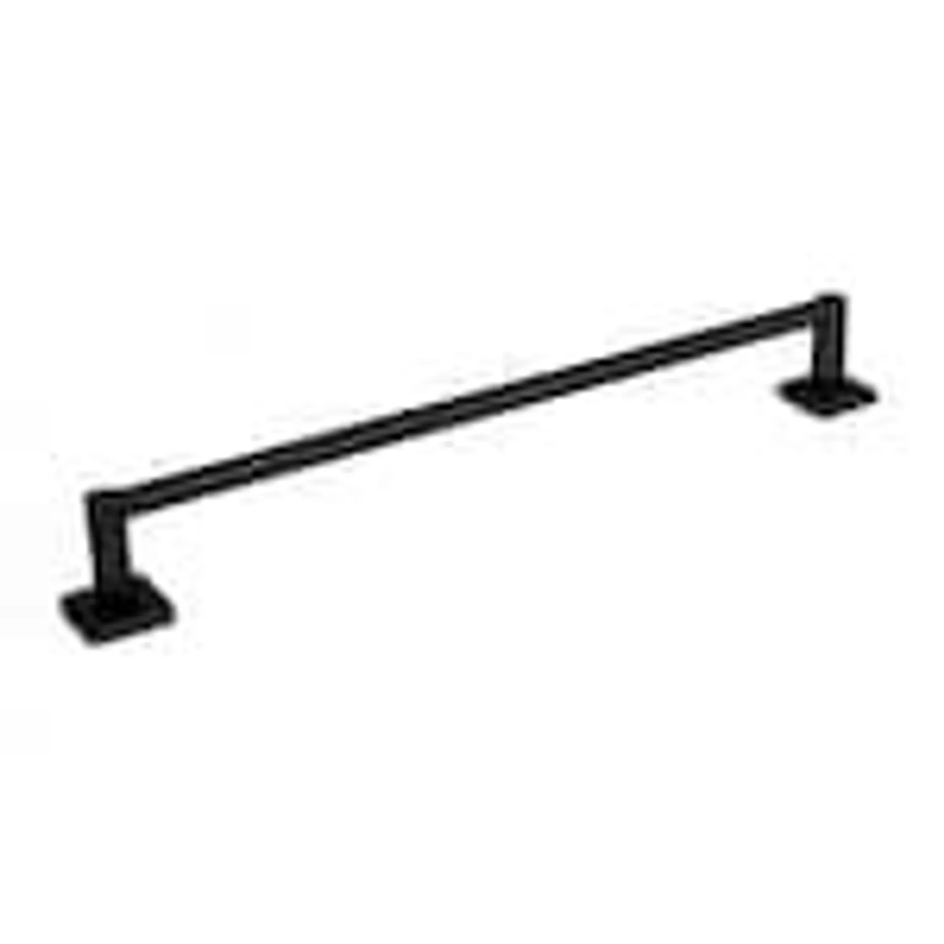 Palisades Collection 24-inch (609 mm) Modern Square Bathroom Towel Bar, Matte Black Finish