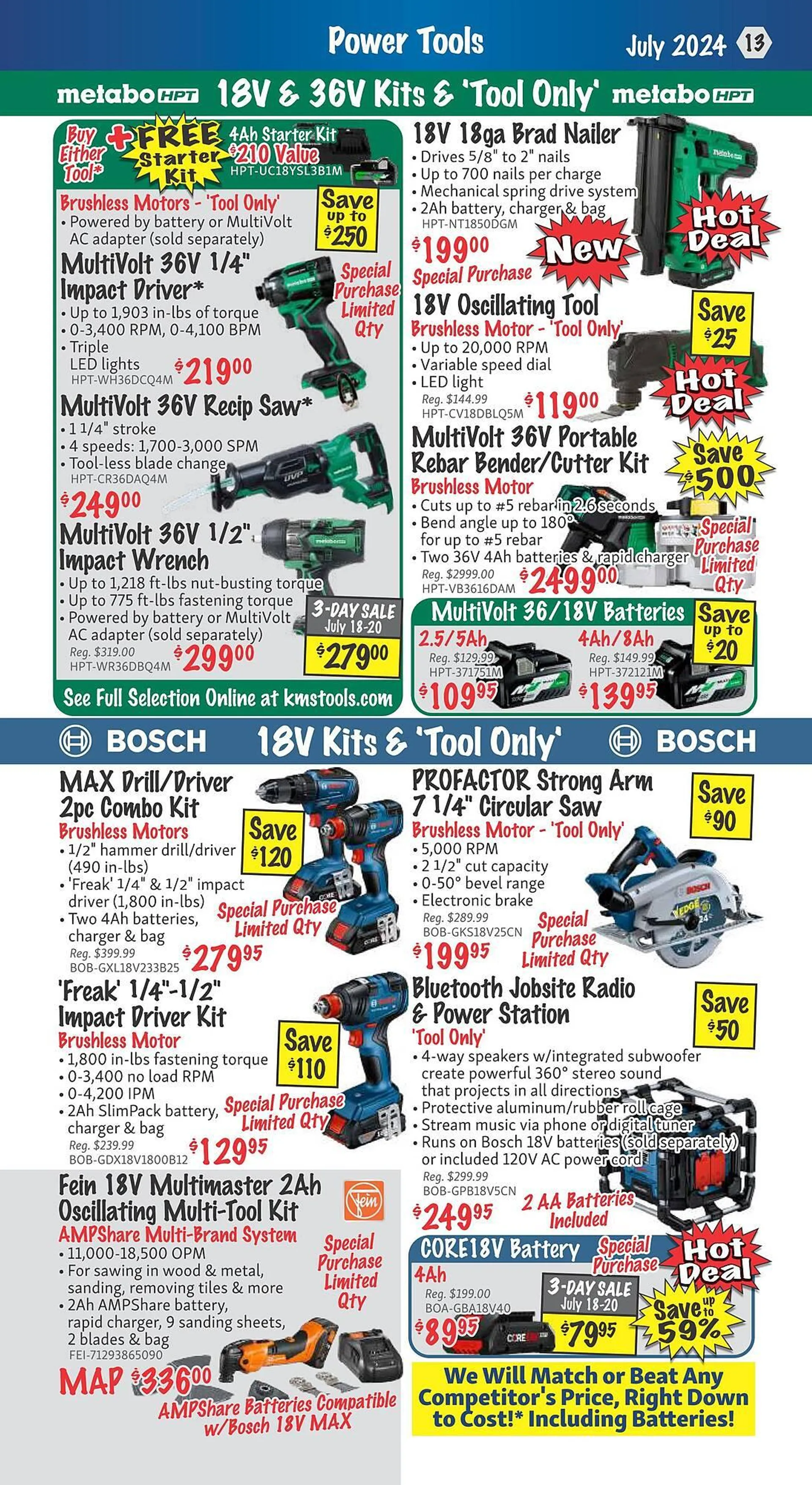 KMS Tools flyer from June 27 to July 31 2024 - flyer page 13