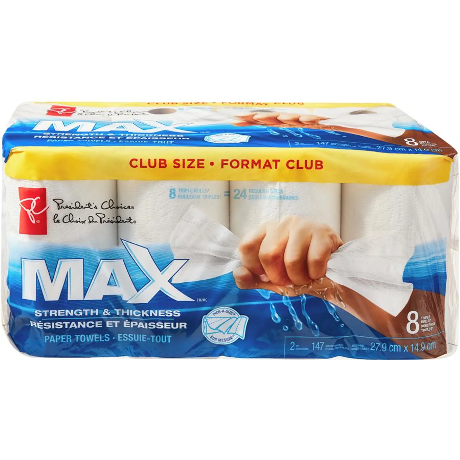 Paper Towels, Max Strength & Thickness, 8 Roll Pack