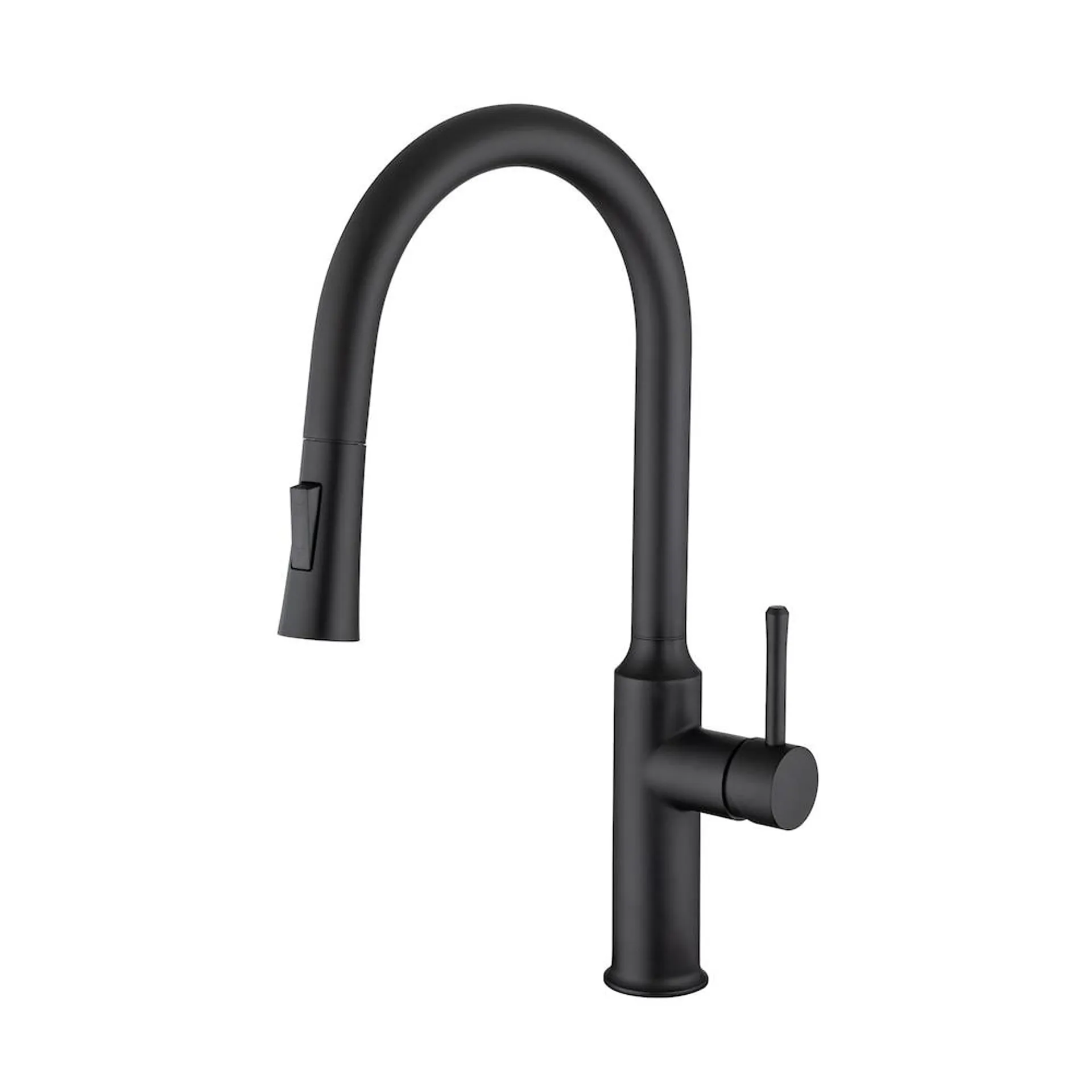 Single Handle Pull Down Kitchen Sink Faucet With Supply Lines in Matte Black