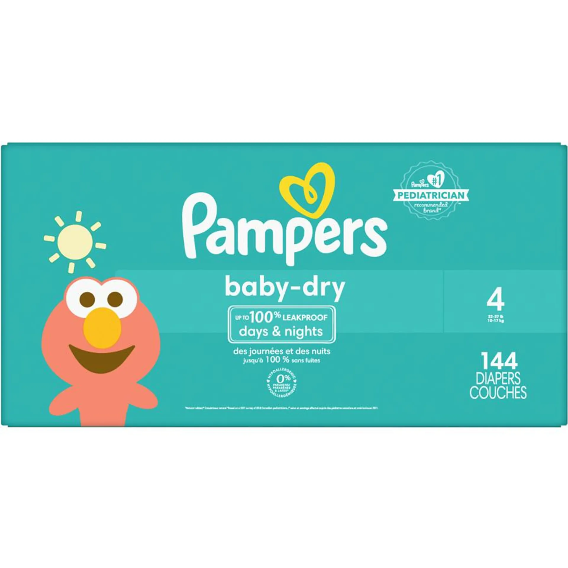 Baby Dry Diapers Size 4 144 Count