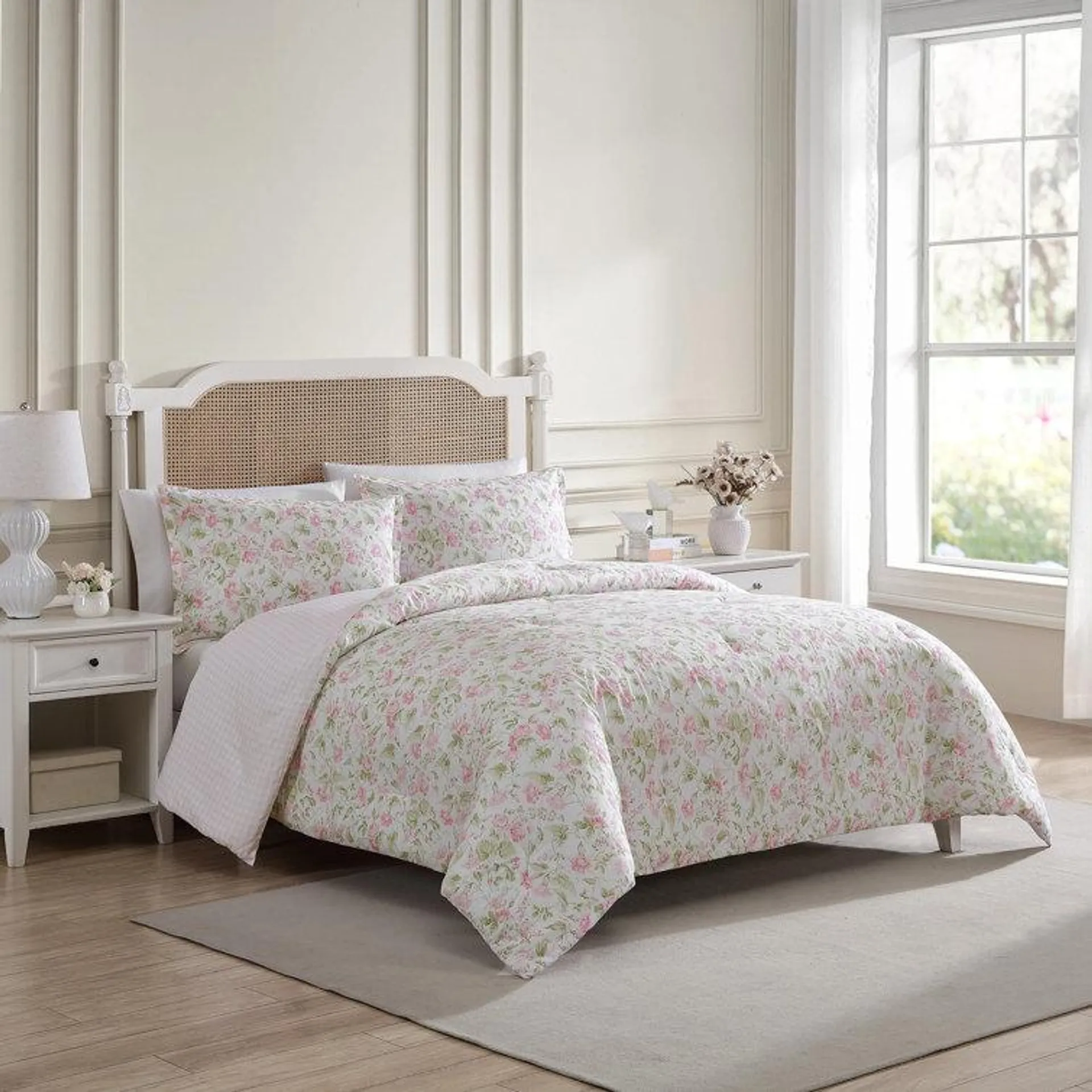 Laura Ashley Morning Gloria Cotton Pink Comforter Set