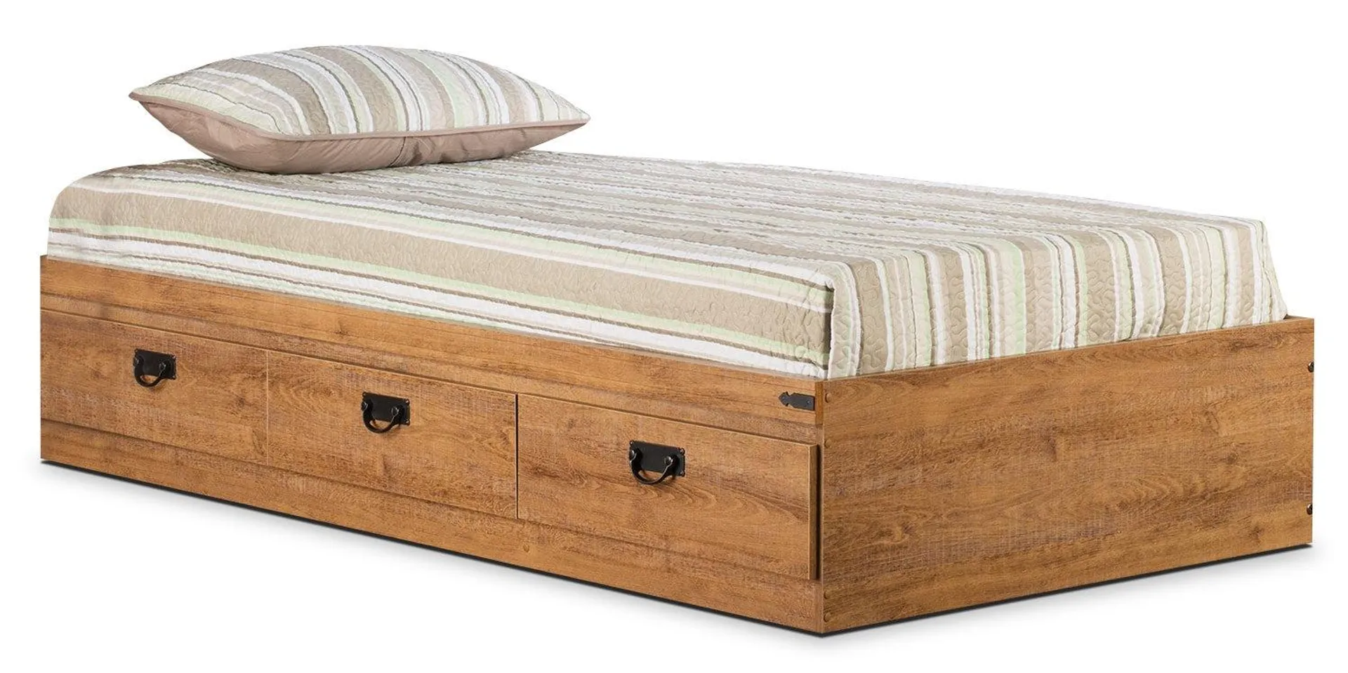 Lit matelot Driftwood pour enfants avec 3 tiroirs de rangement, brun - format lit simple