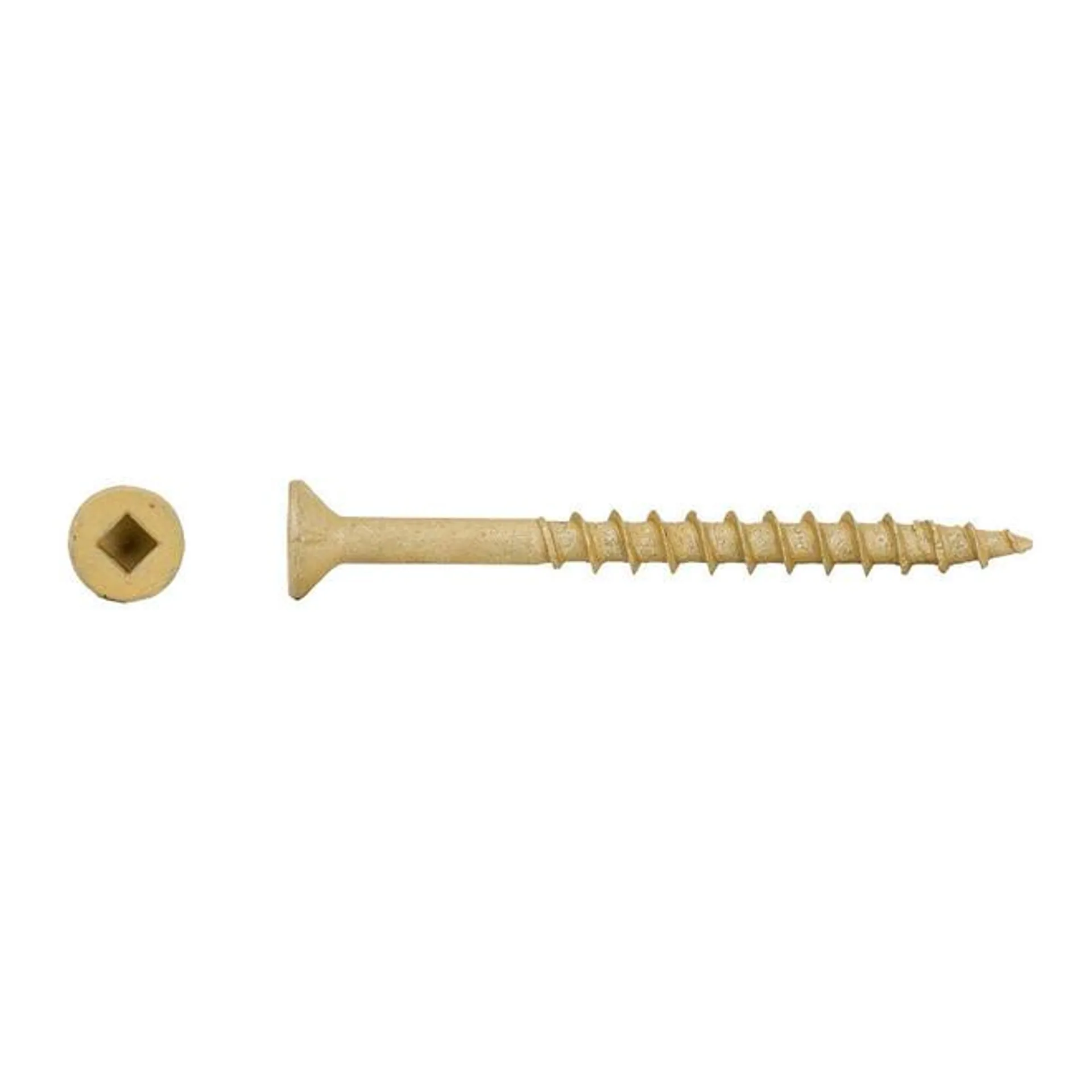 Deck Screw Square Flat Head with Nibs Type 17 Point - 100/Box, 8 x 2 in