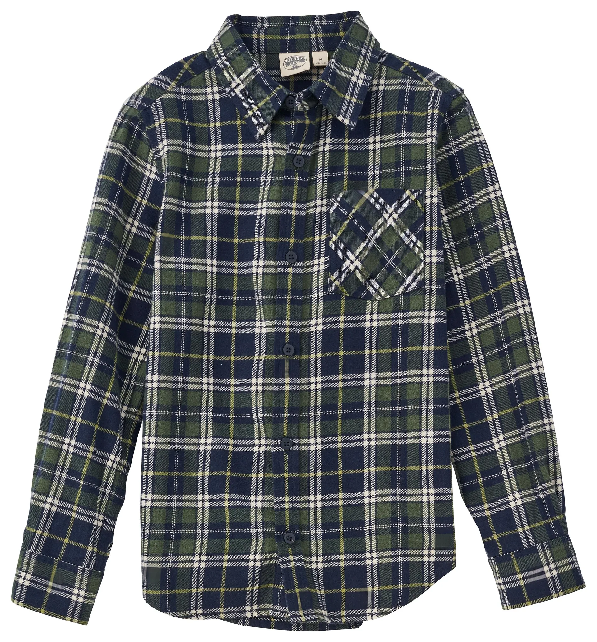 New! Outdoor Kids Flannel Long-Sleeve Shirt for Toddlers or Kids