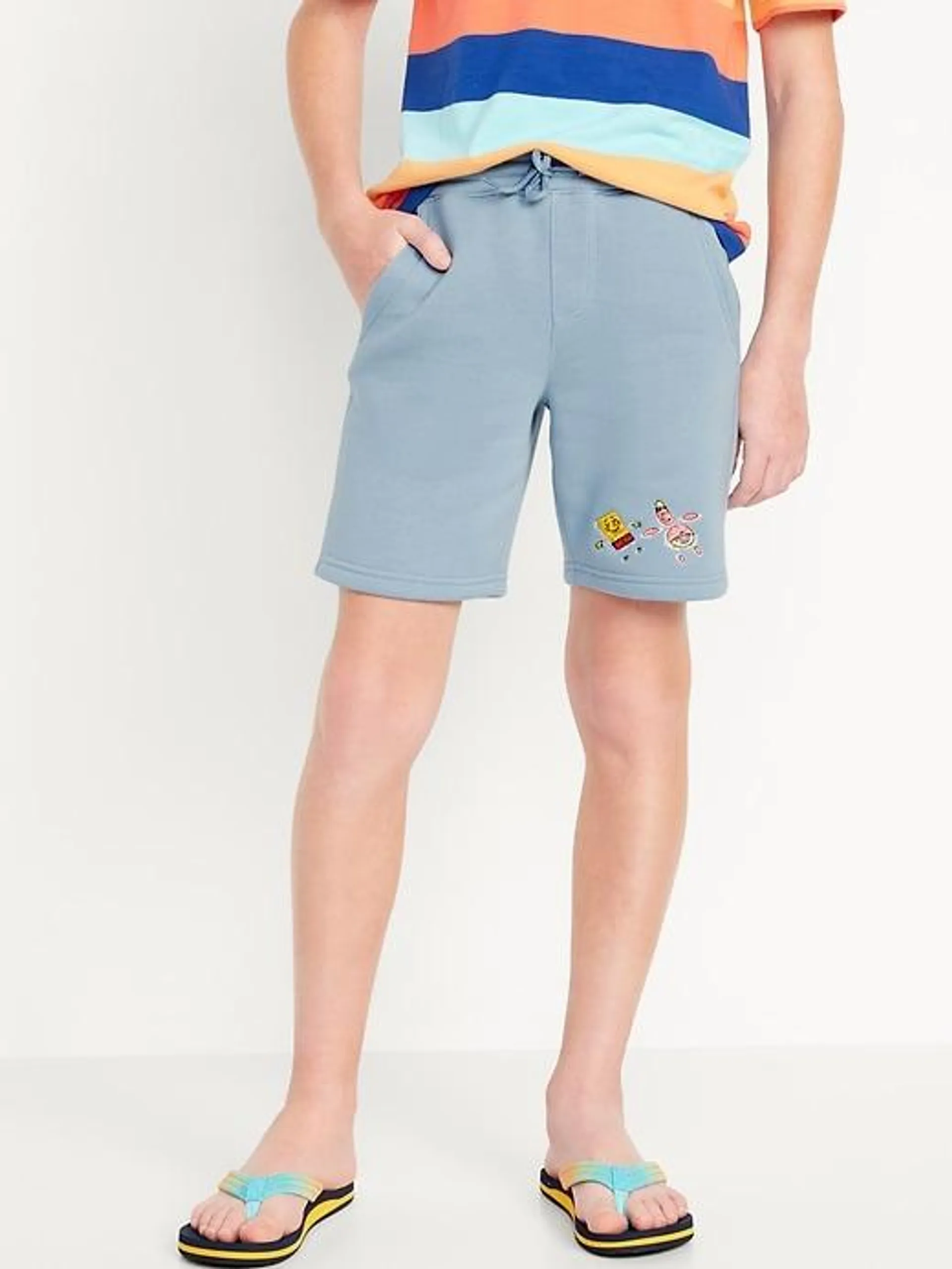 Licensed Graphic Fleece Jogger Shorts for Boys (At Knee)