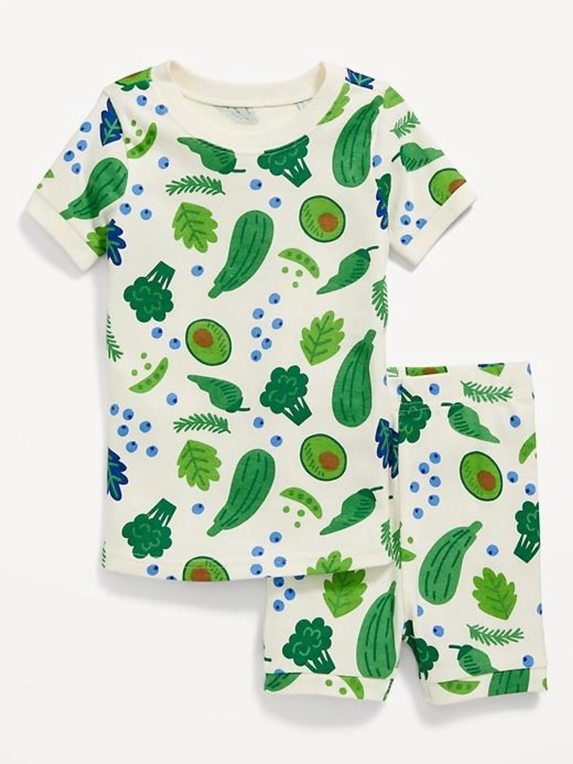 Unisex Snug-Fit Printed Pajama Shorts Set for Toddler & Baby