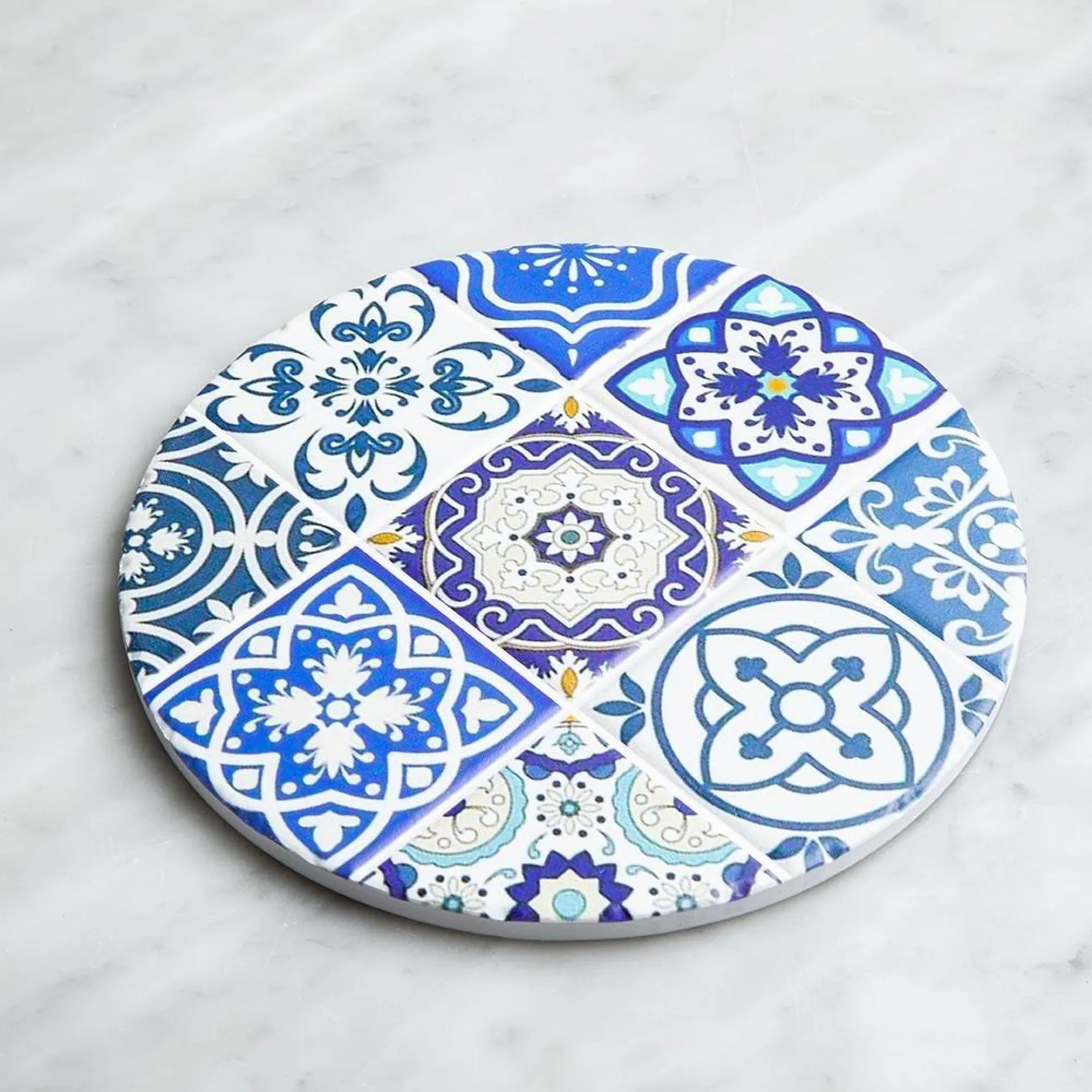 KSP Tessera 'Spanish Tile' Ceramic Trivet 20cm (Blue)