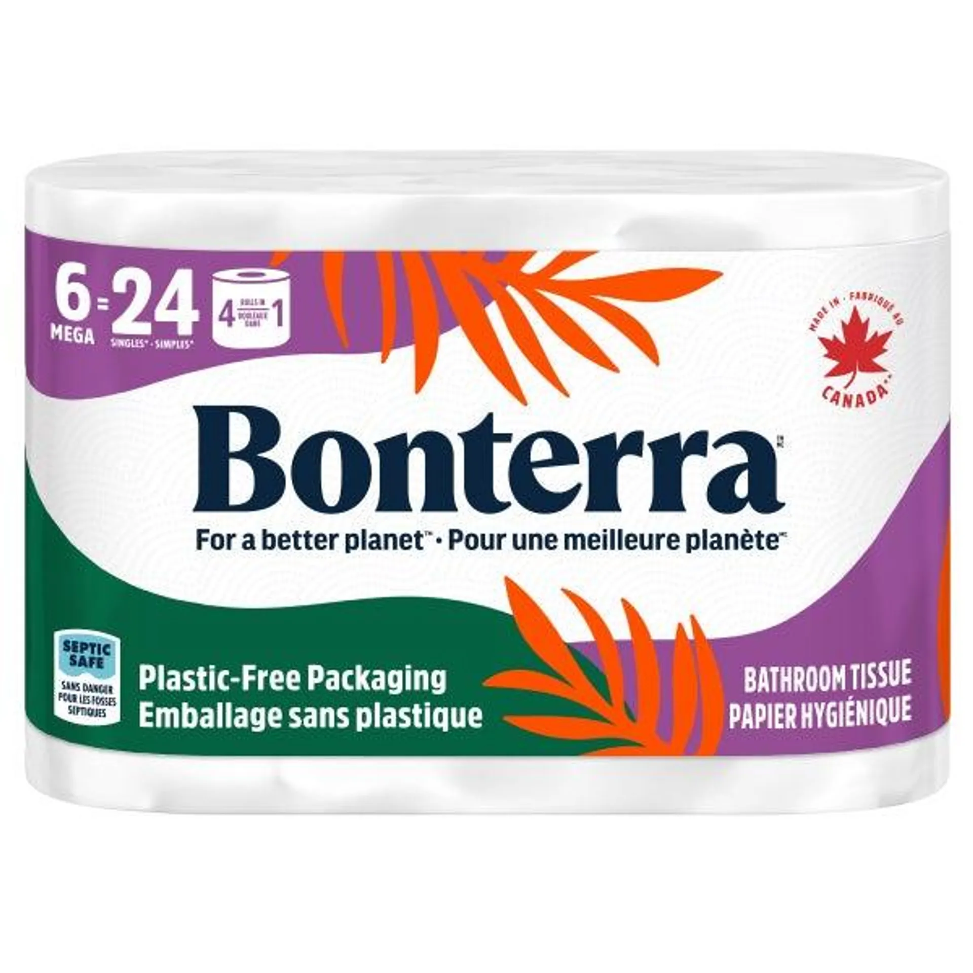 Bonterra Bathroom Tissue 3 ply 48 Rolls x 275 Sheets