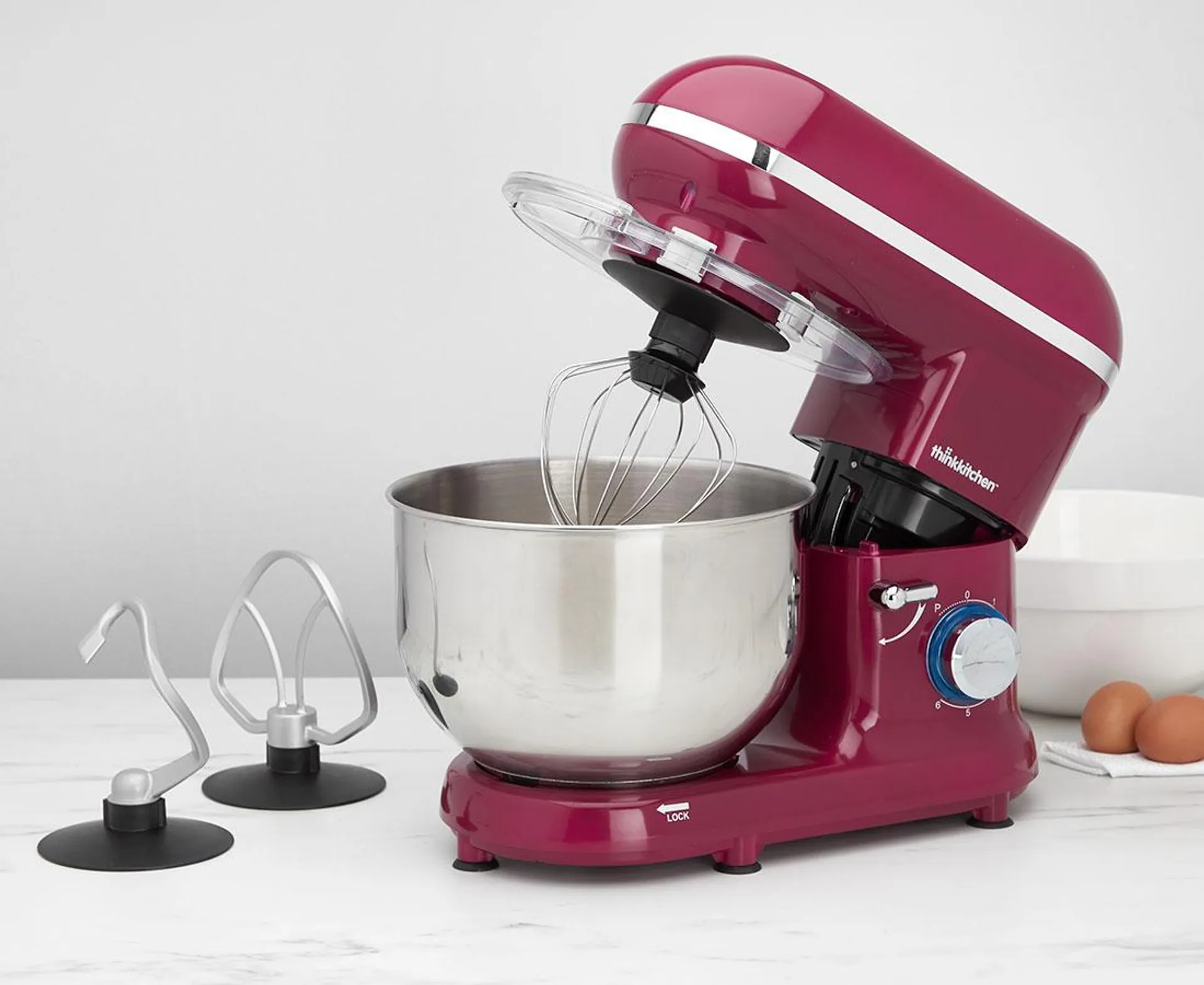 thinkkitchen Promix Plus Stand Mixer, 600W, Raspberry