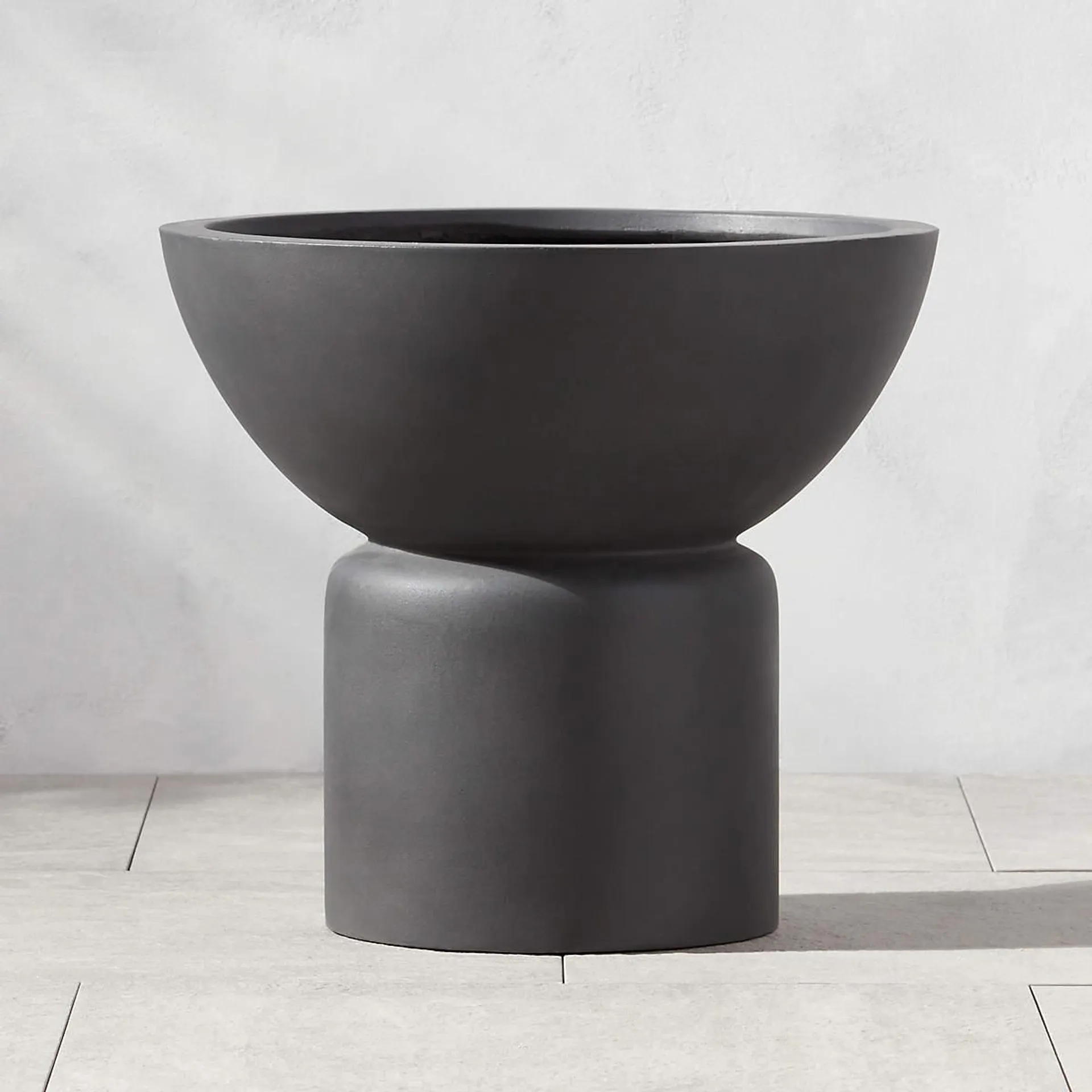 Flatform Charcoal Cement Indoor/Outdoor Planter Wide