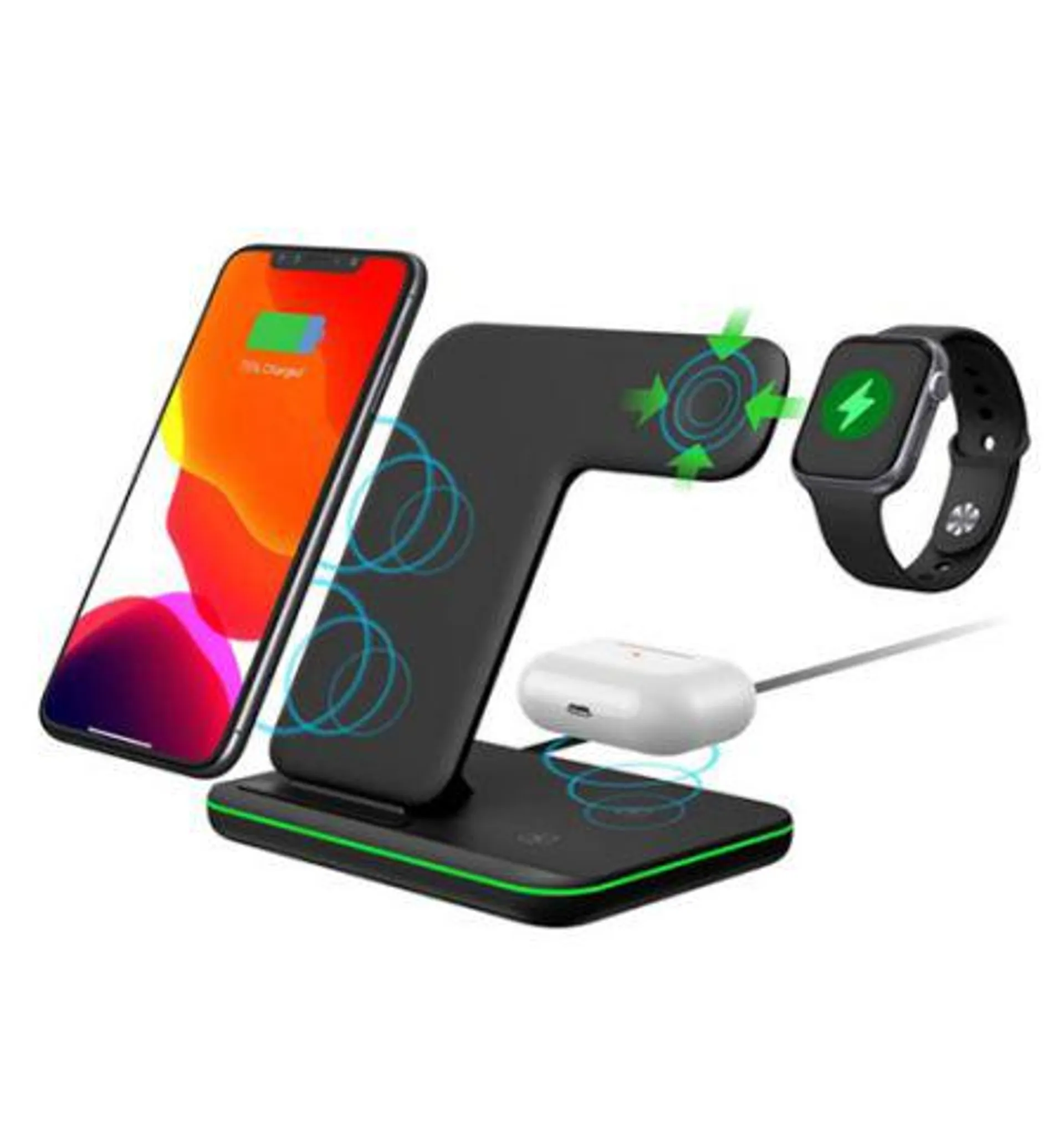 3-in-1 Qi Wireless Charging Station