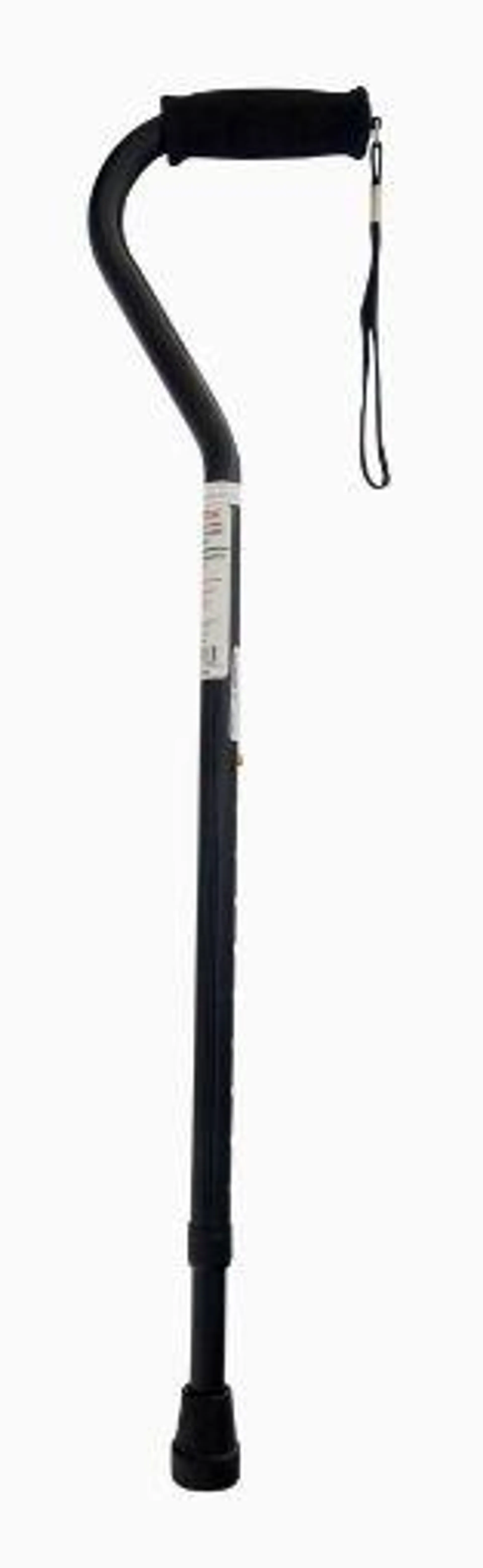 PHARMASAVE ALUMINUM CANE - ADJUSTABLE BLACK - OFFSET