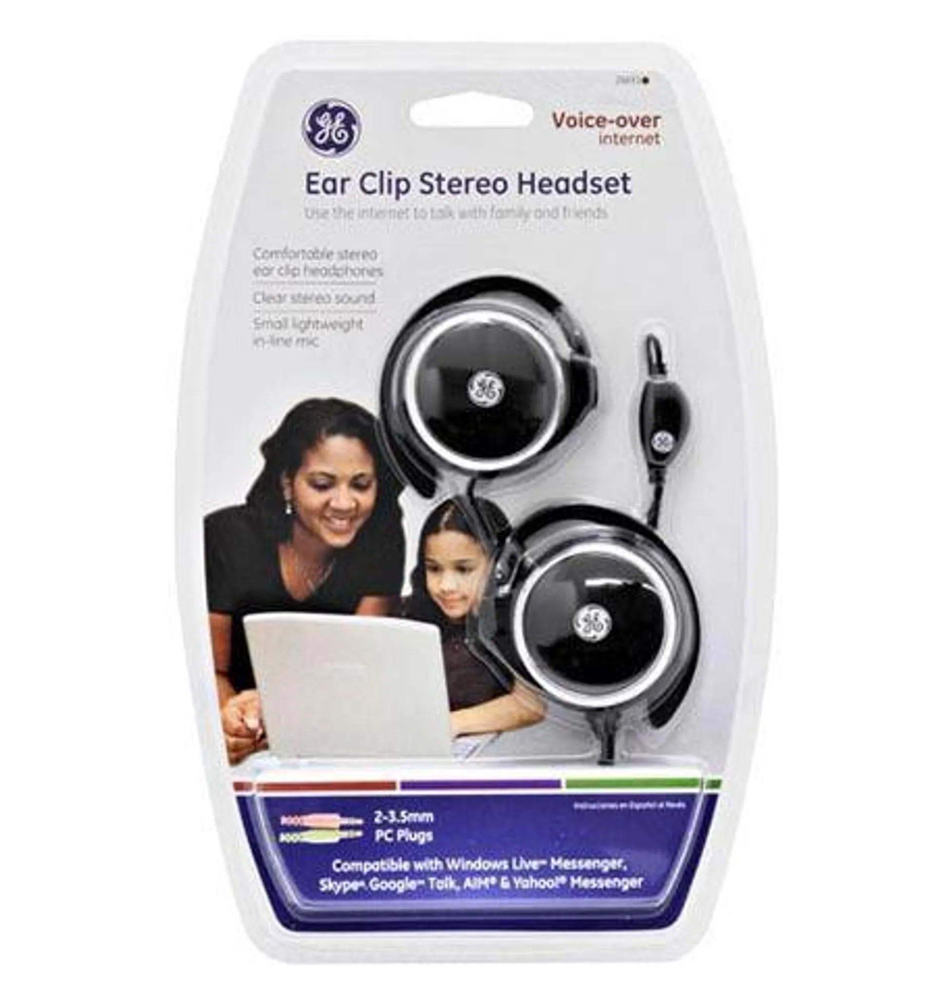 GE Ear Clip Stereo Headset with Mic