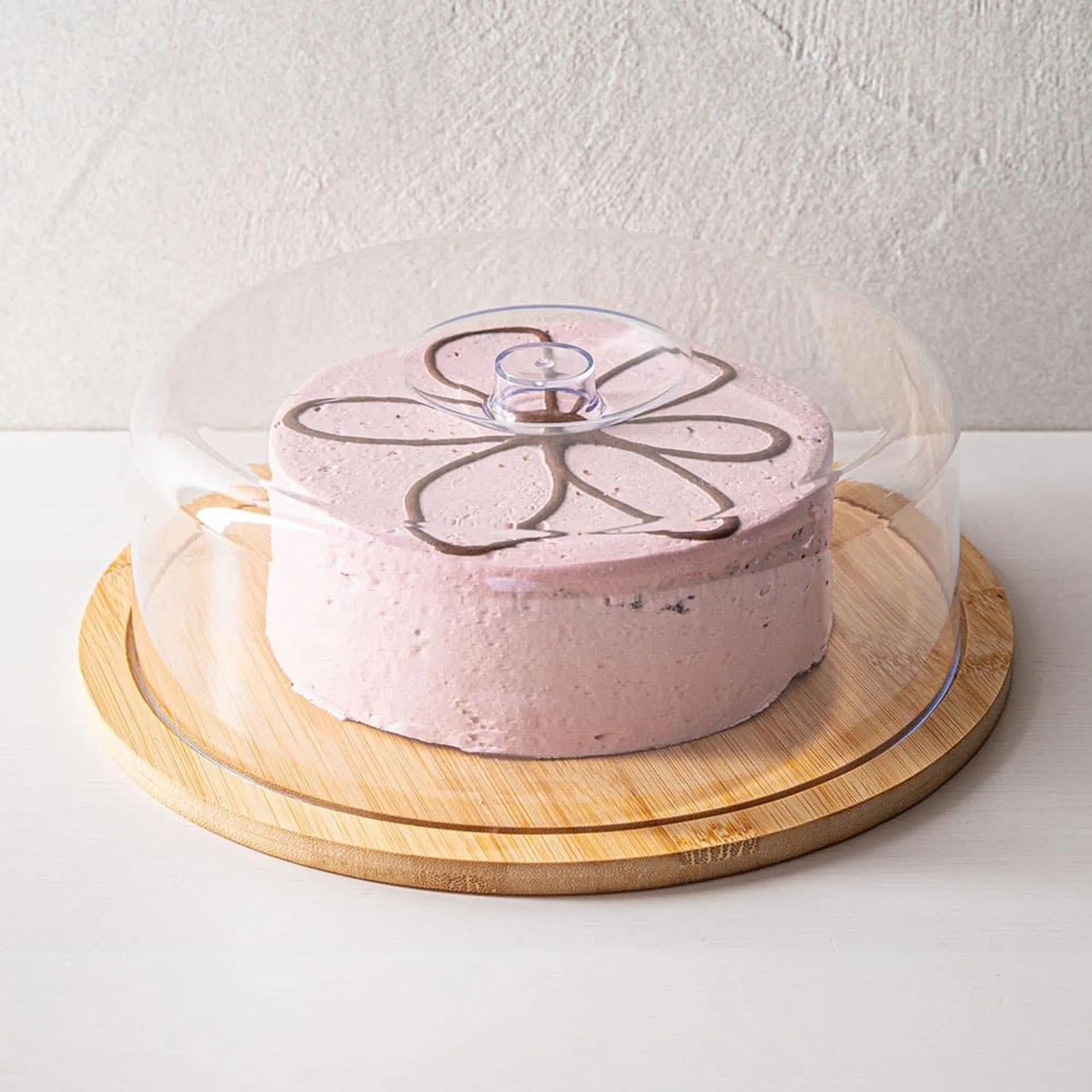 L.Gourmet Cake Saver Dome with Bamboo Base 11.25" Dia. (Clear)