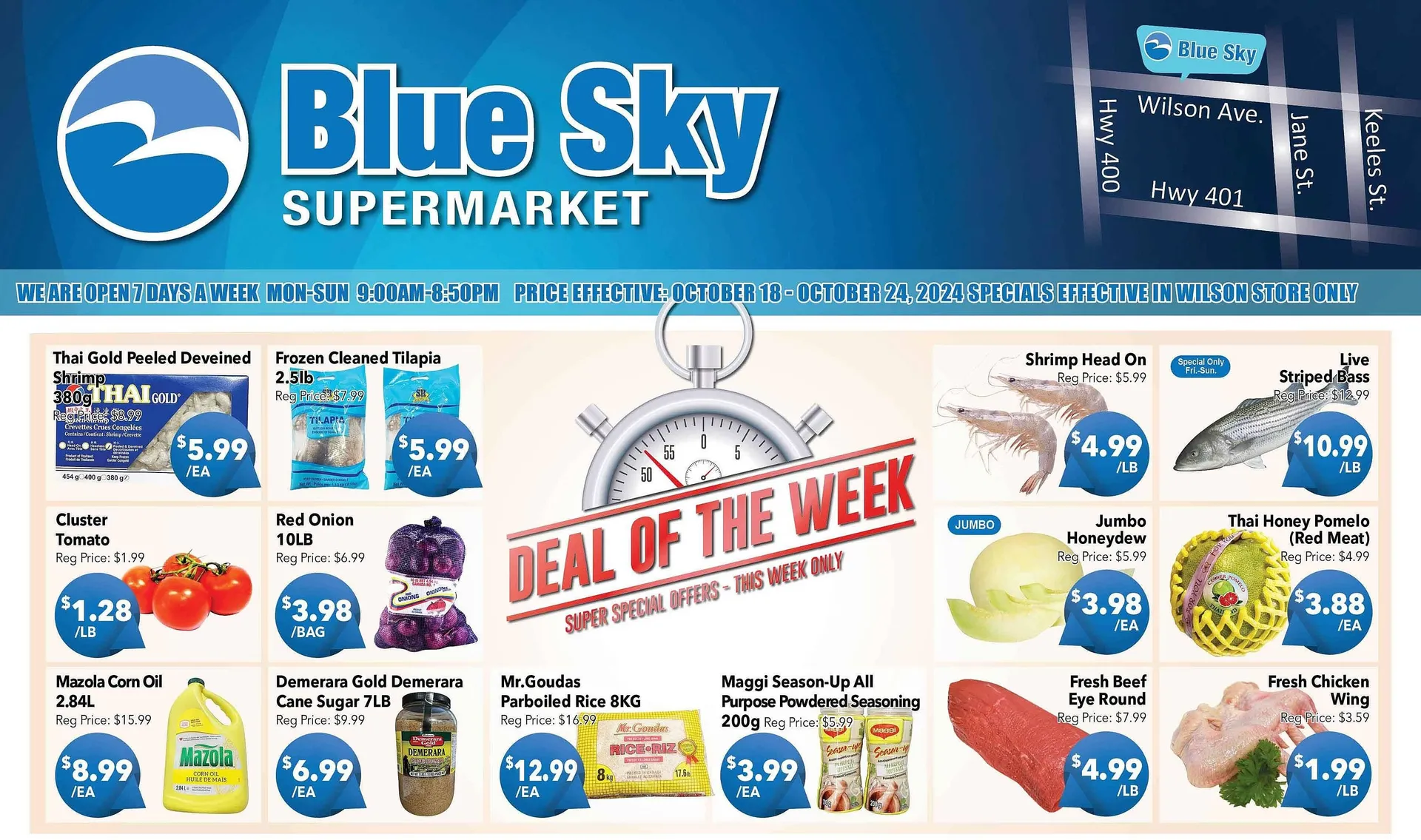 Blue Sky Supermarket flyer from October 18 to October 24 2024 - flyer page 1