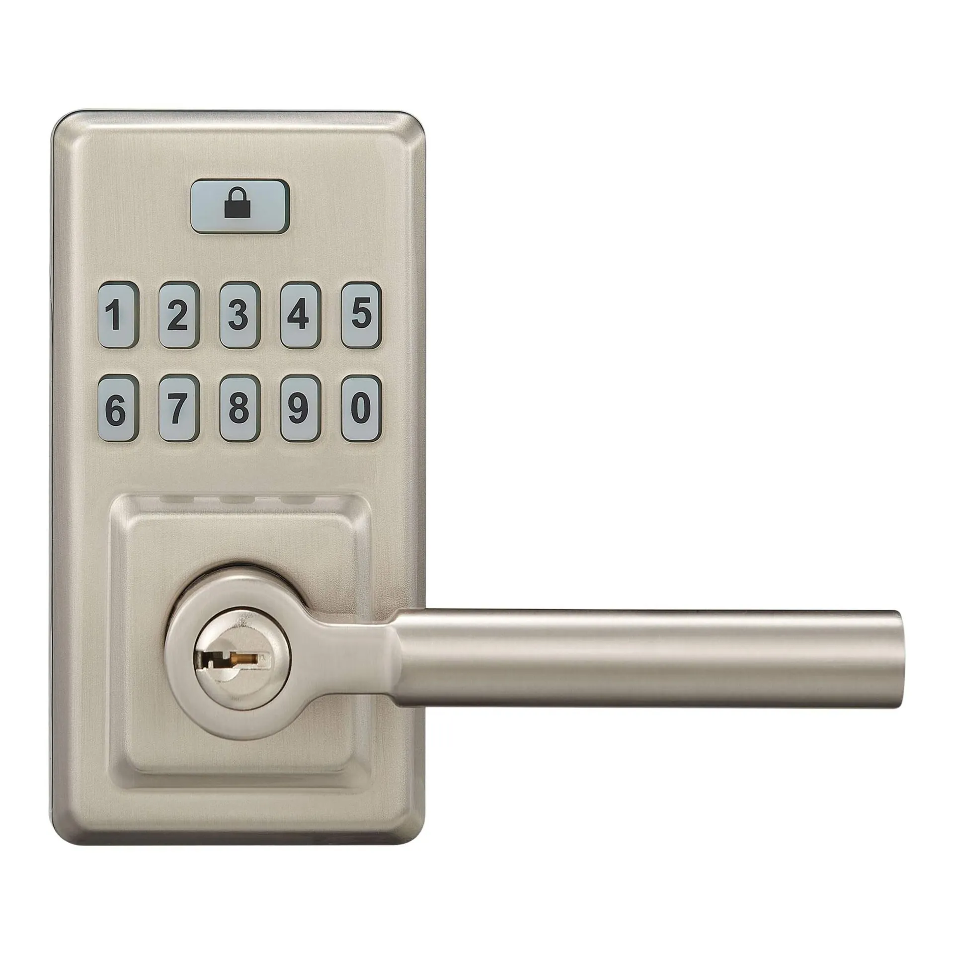 Garrison Contemporary Electronic Lever, Satin Nickel