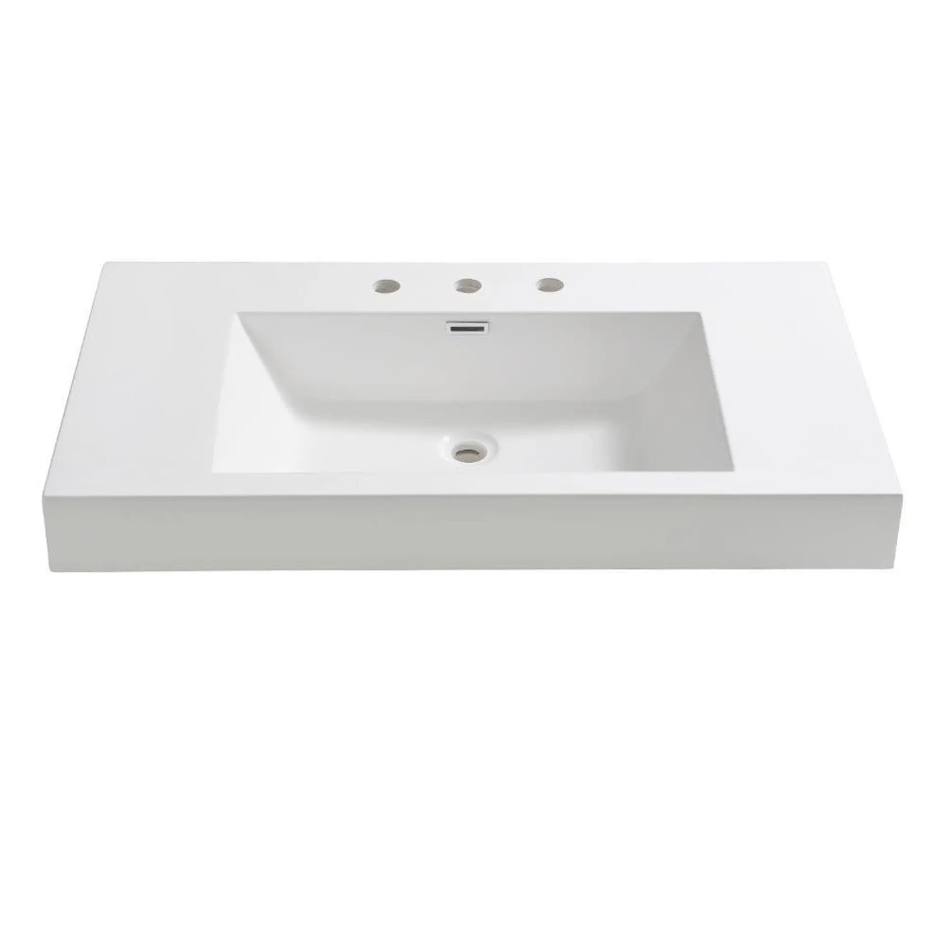 Vista 36 inch Acrylic Single Integrated Basin Vanity Top in White