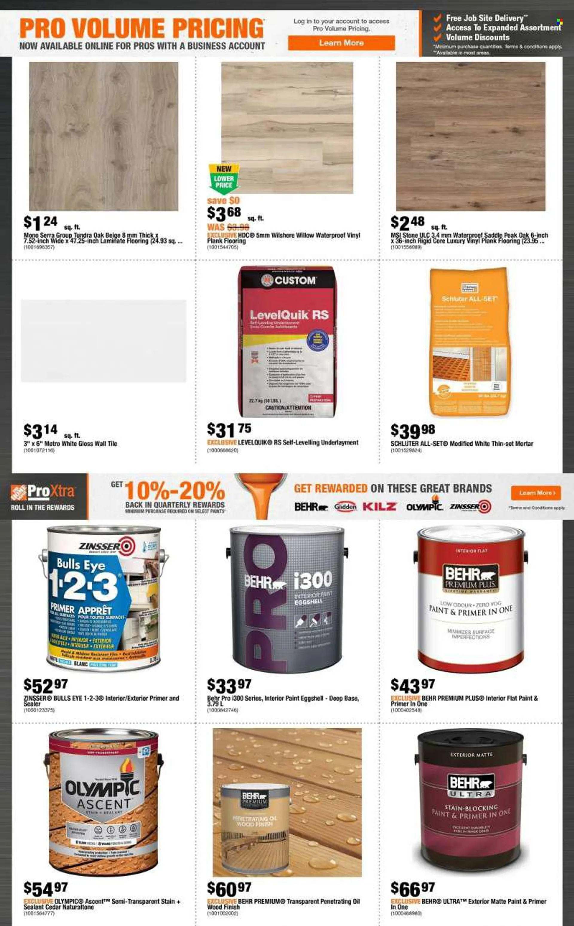 The Home Depot Flyer - August 04, 2022 - August 17, 2022 - Sales products - deco strips, oil, paint, flooring, laminate floor, vinyl. Page 4.