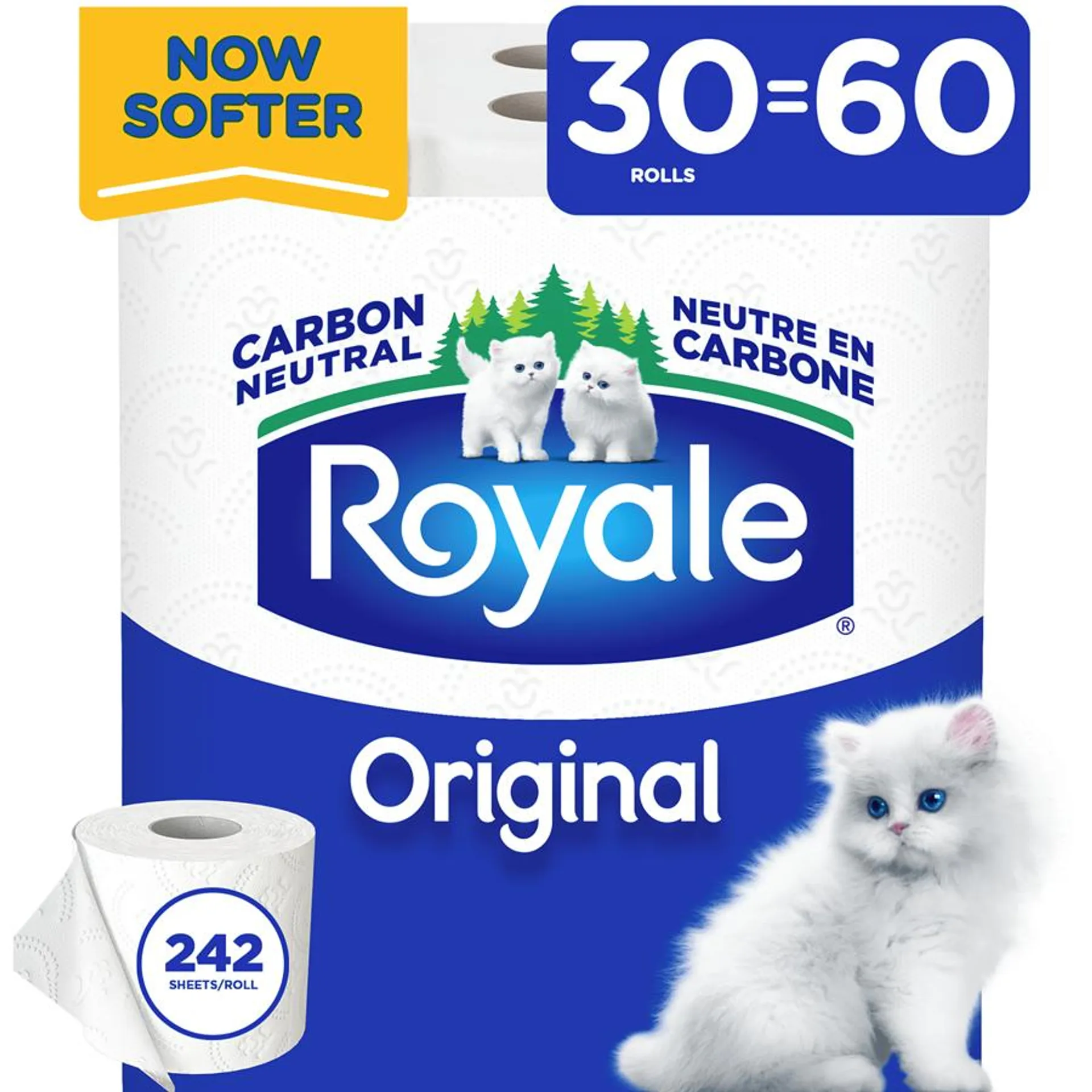 Original Toilet Paper, 30 Equal 60 Rolls, 242 Bathroom Tissues per roll