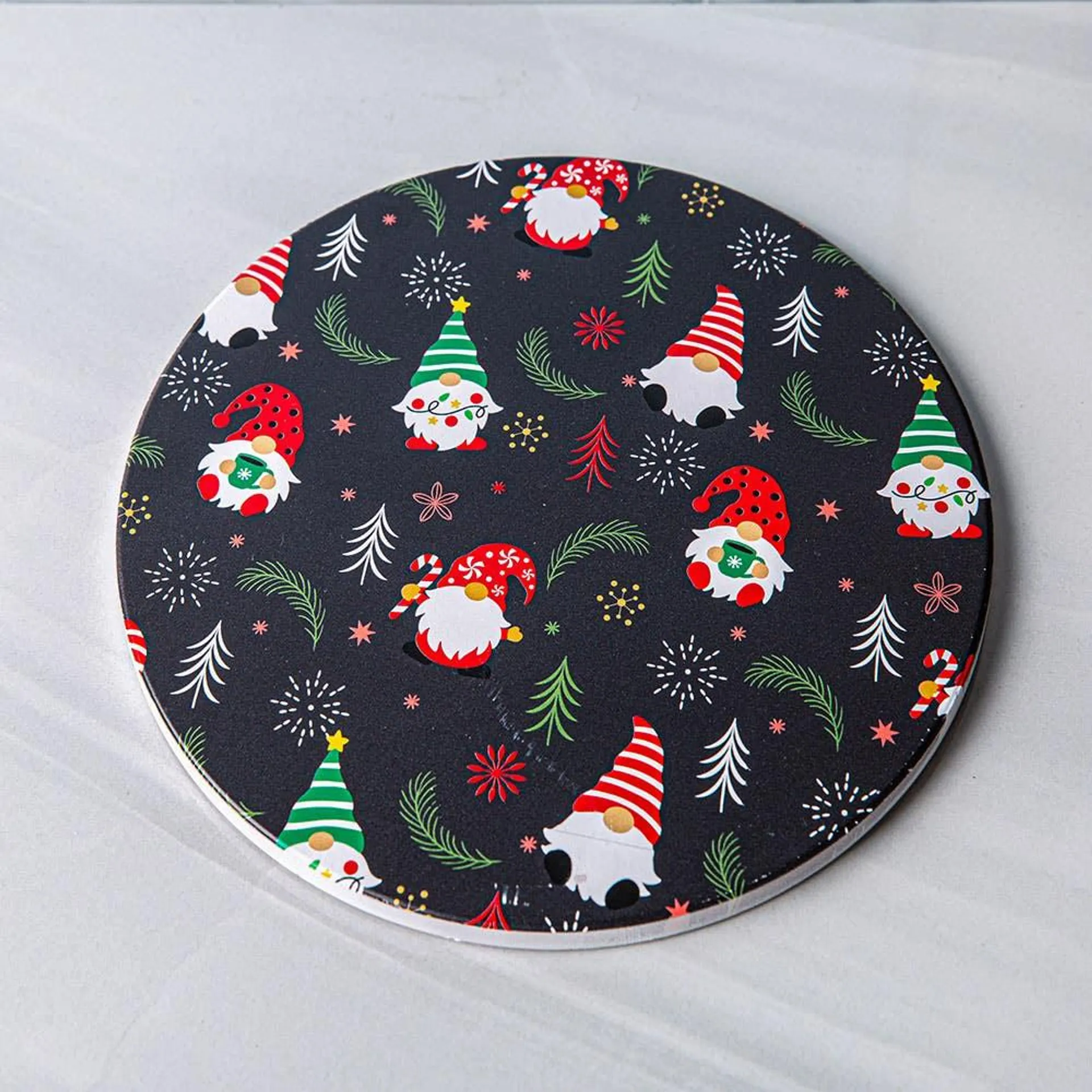 KSP Christmas Ceramic 'Gnome Santa' Trivet 20cm Dia.