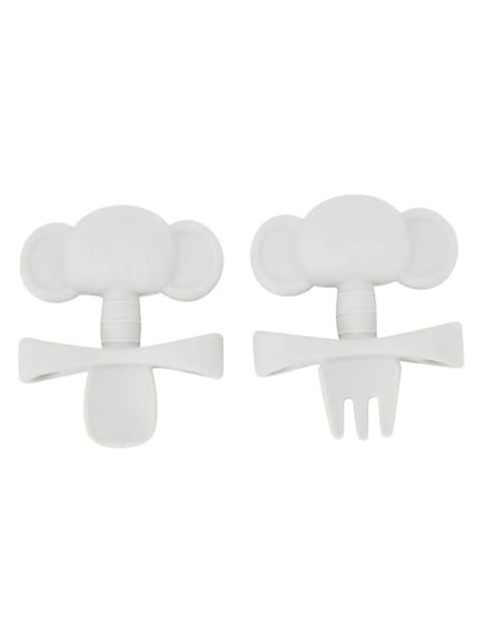 2-Piece Elephant Silicone Teething Cutlery Set