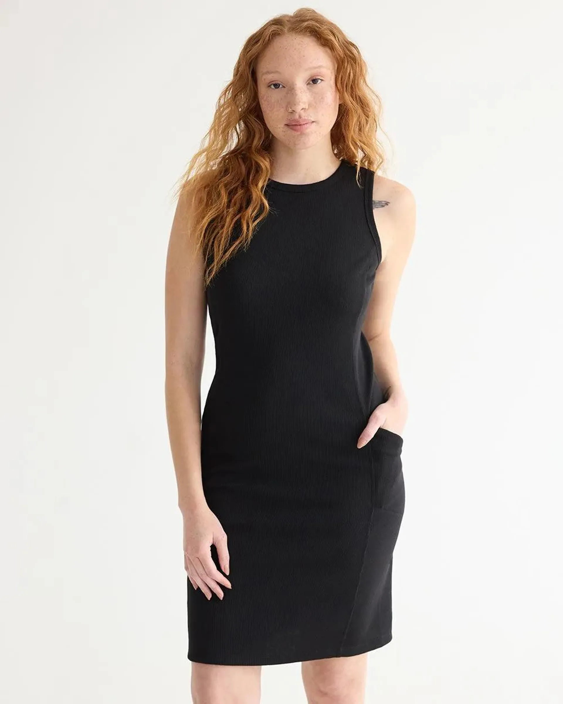 Sleeveless Ribbed Dress - Hyba