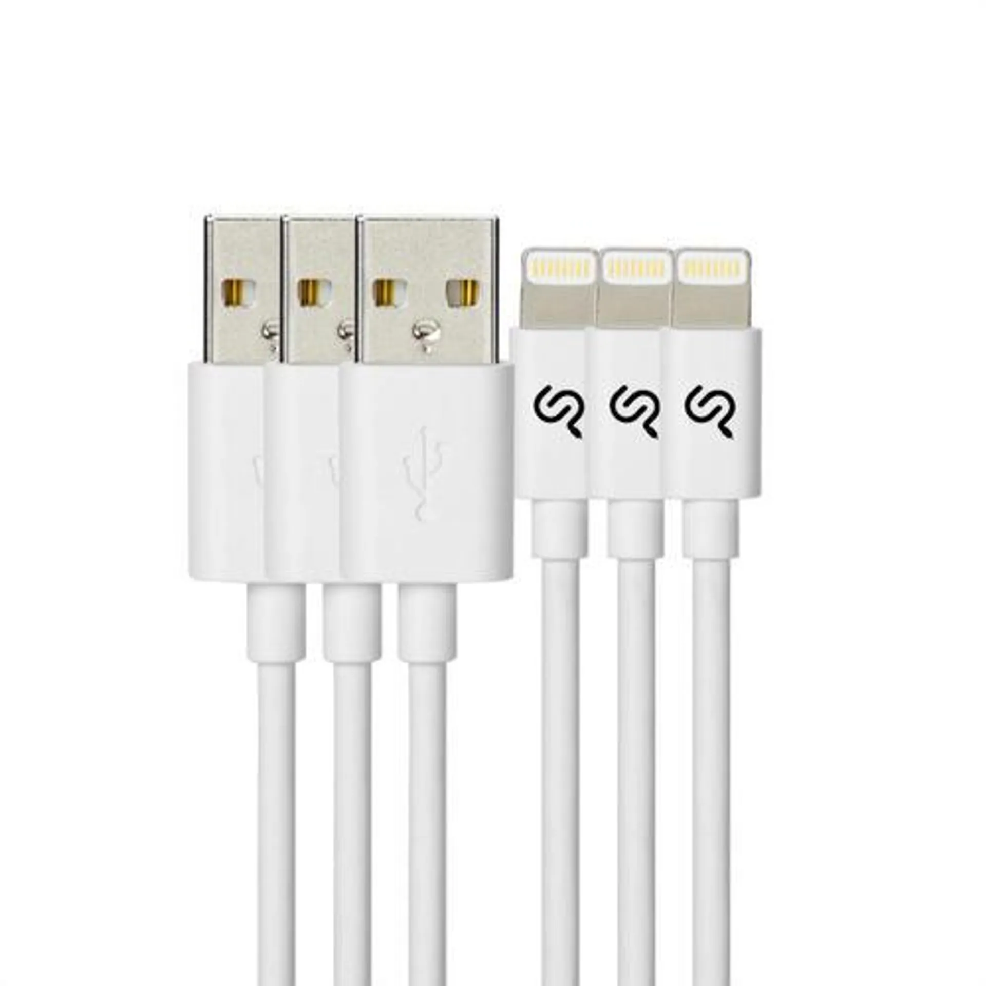PrimeCables® Lightning Cable, Apple MFi Certified Lightning to USB 3FT (1m) Charging Sync Cable - 3/Pack, White