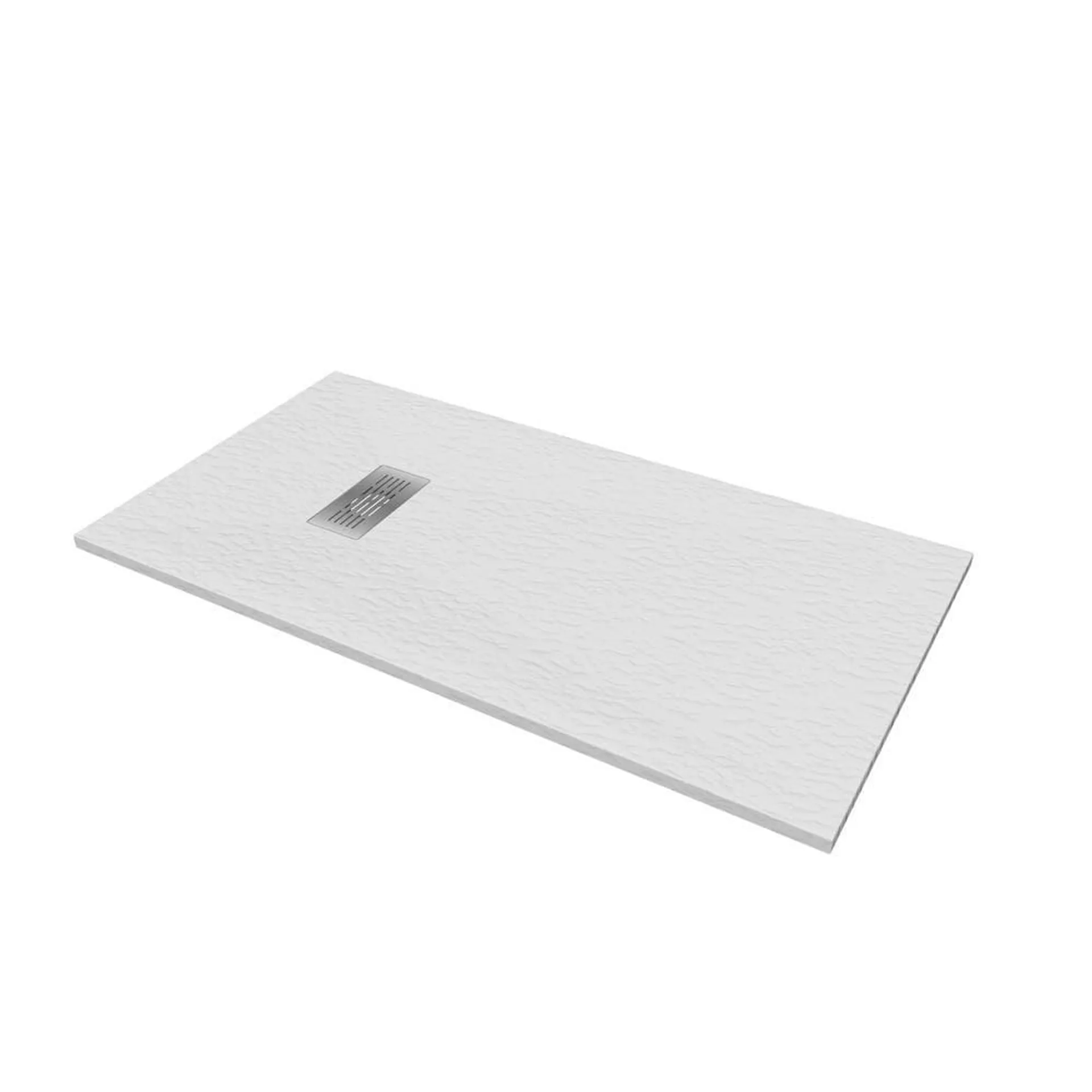 60 L x 32 W x 1-1/8 H in. Solid Composite Stone Shower 16 in. Pan Base with L/R Drain in White Slate