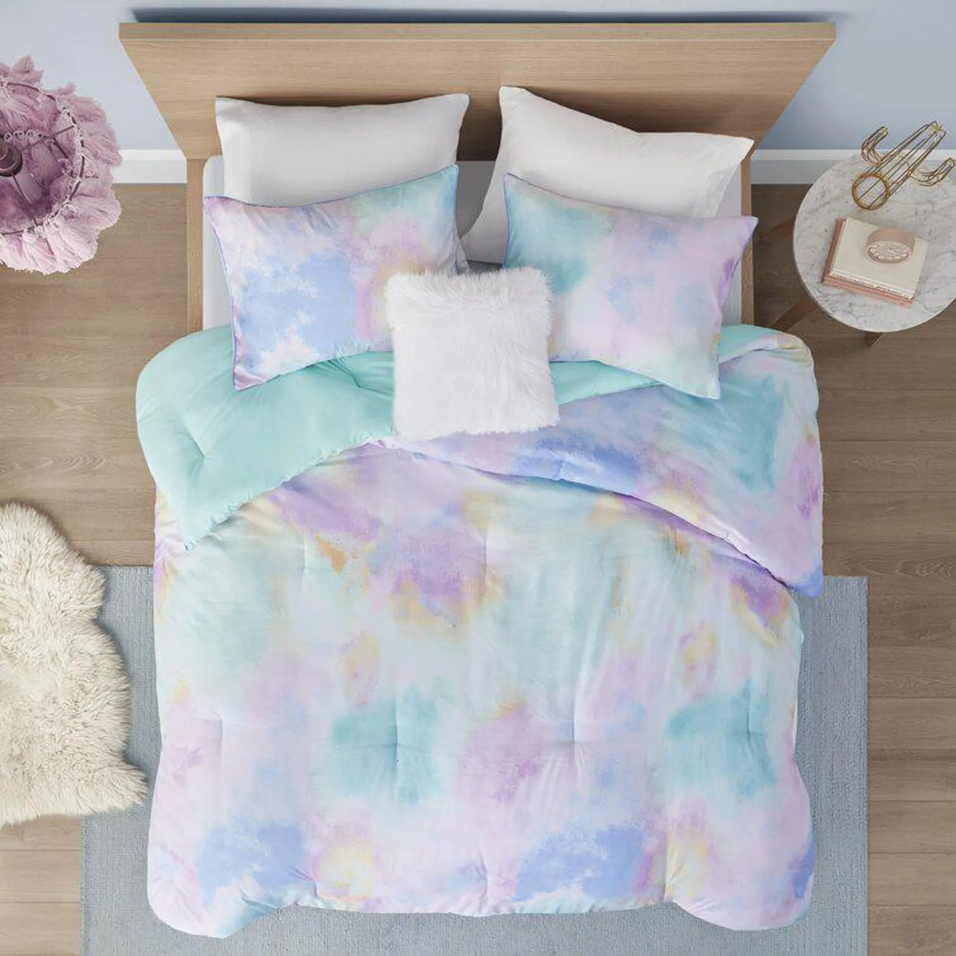 Krusa Watercolor Tie Dye Printed Comforter Set