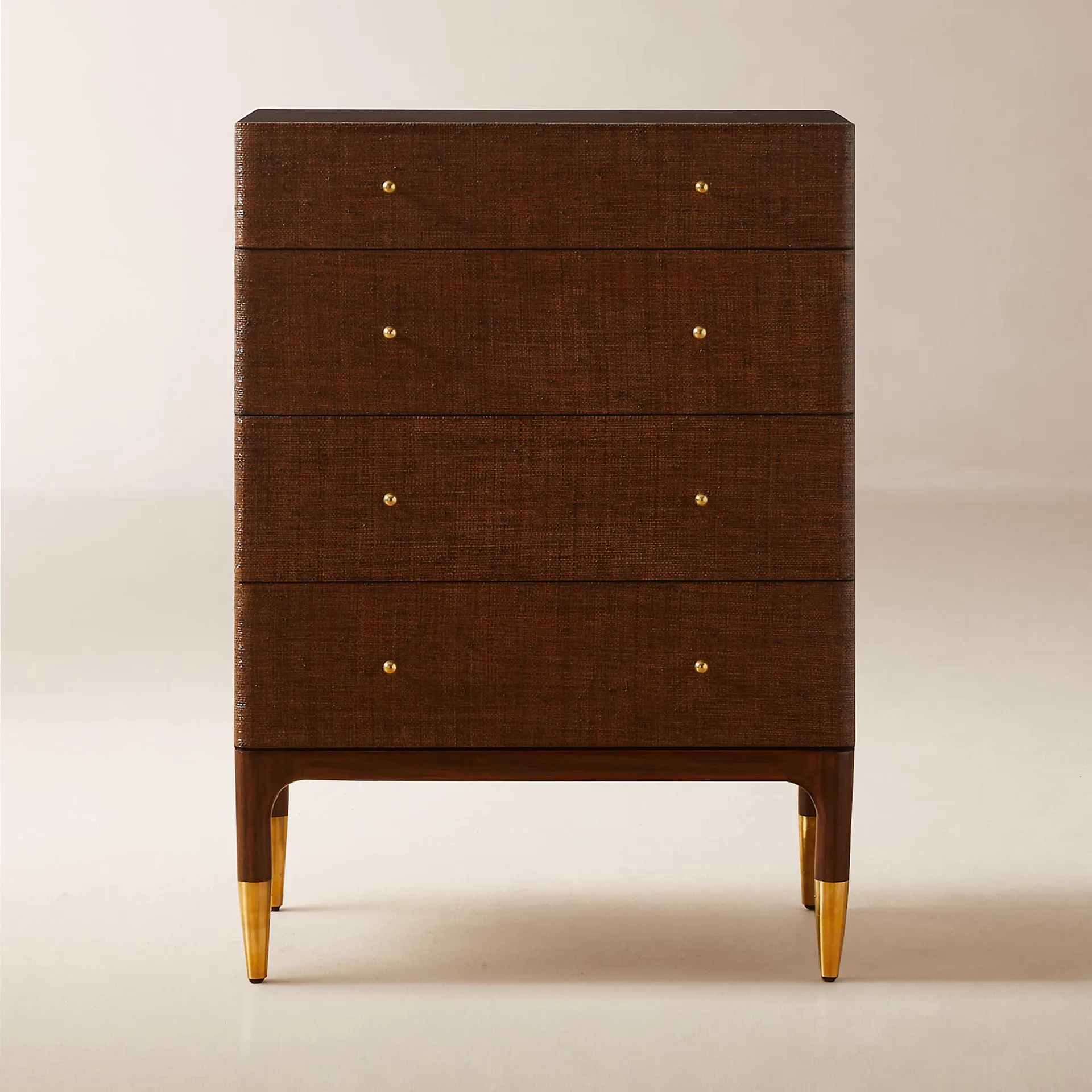 Zane 4-Drawer Woven Raffia Dresser