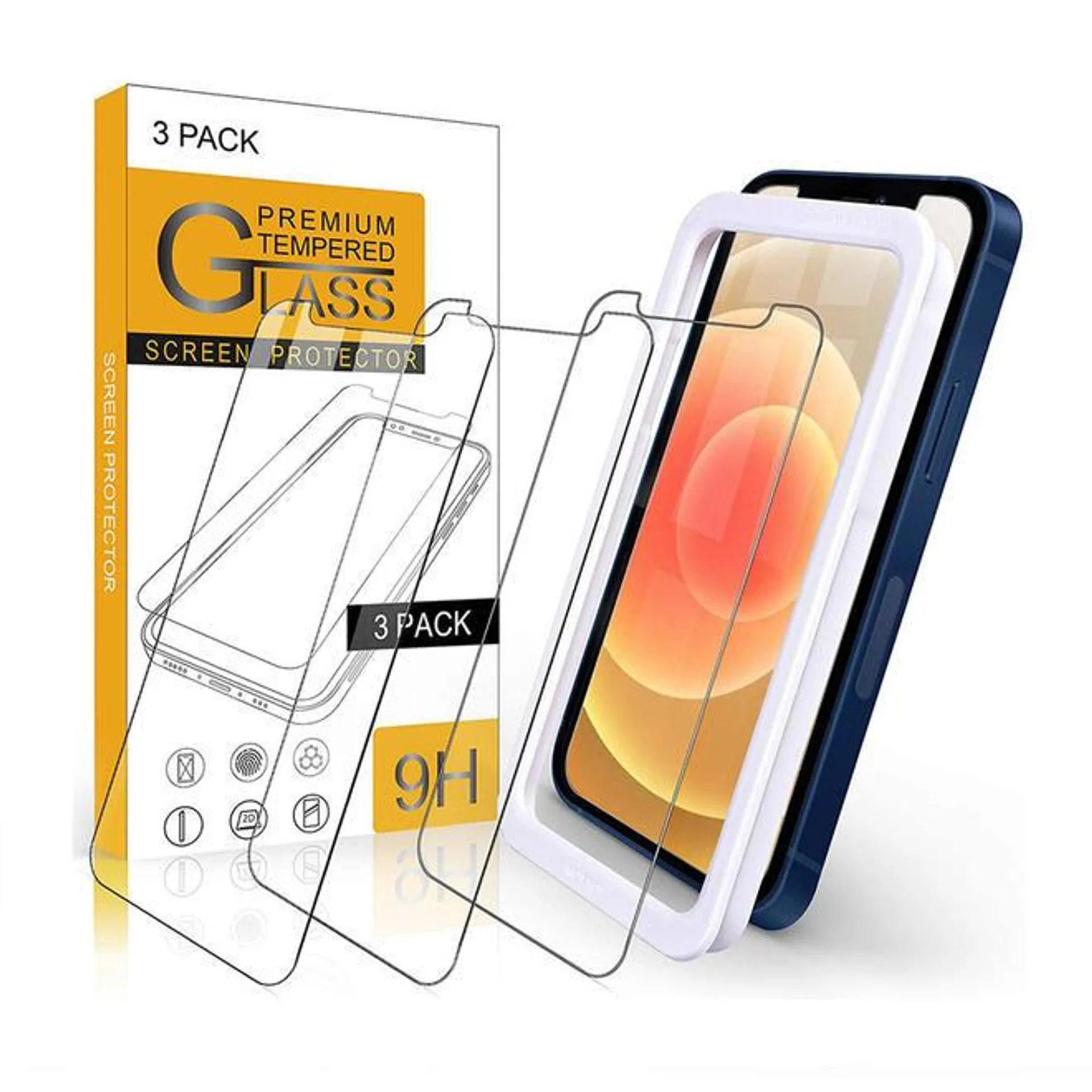 High Definition Anti-Scratch Sensitive Screen Protector for iPhone12 6.1 inch 3 Pack - PrimeCables®