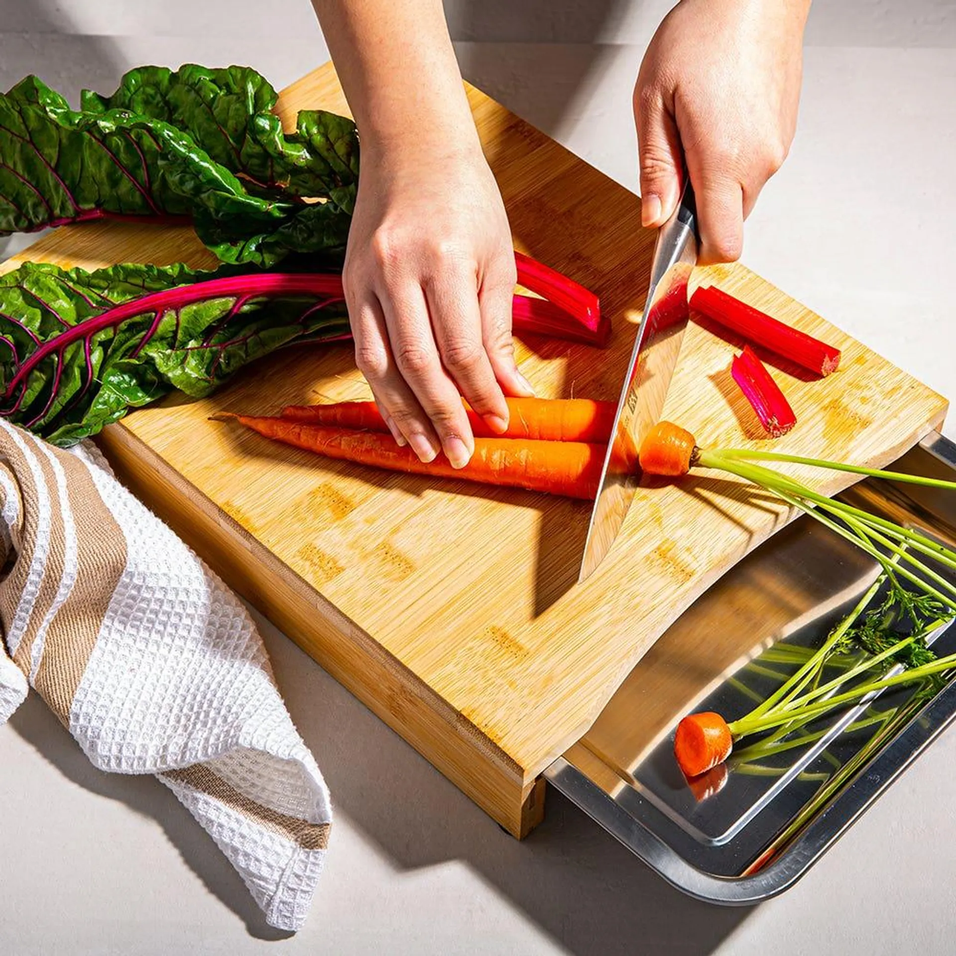 KSP Natura Bamboo Cutting Board with Scrap Tray