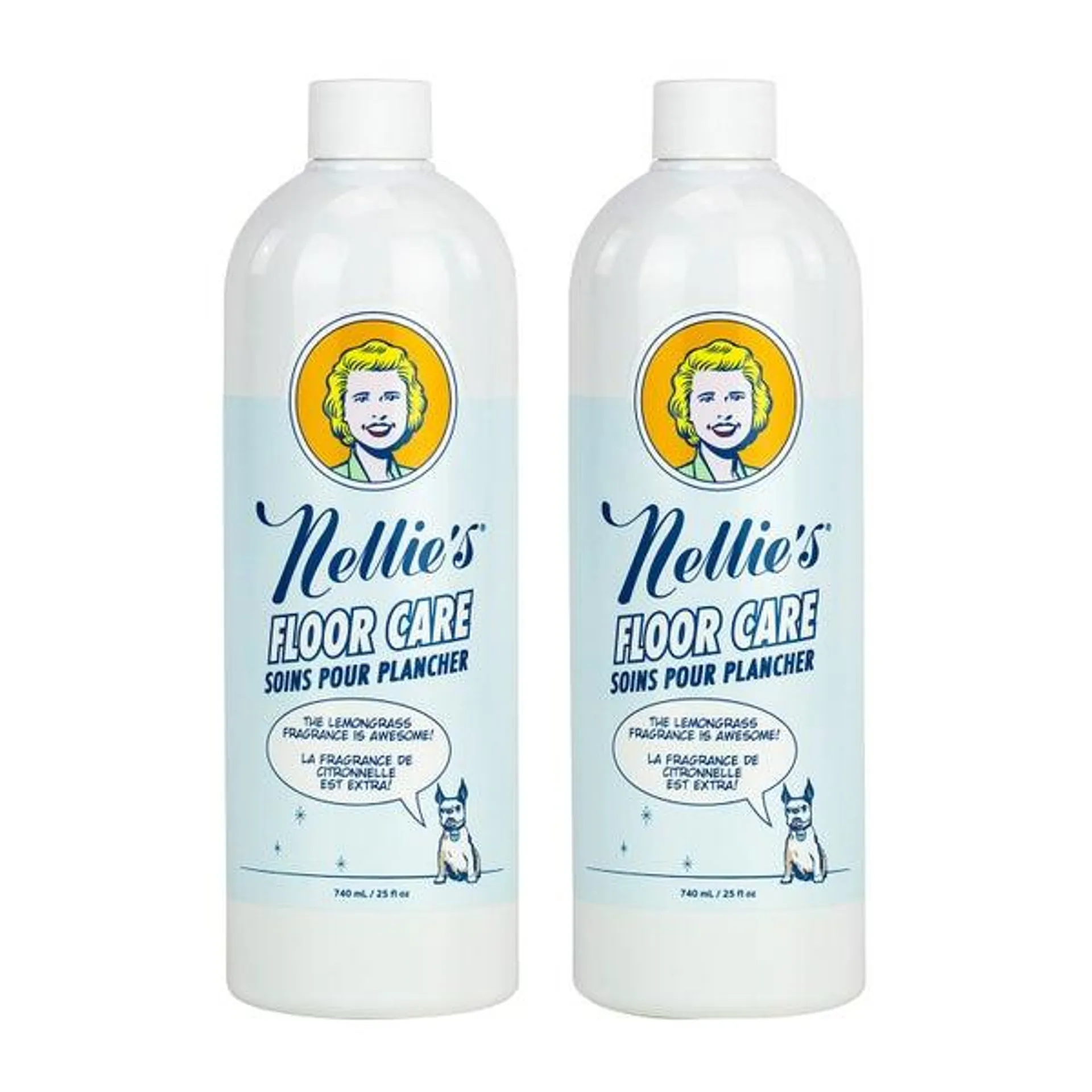 Nellie’s Floor Care Cleaner, Lemongrass Scent, 2 x 740 ml (25 oz)