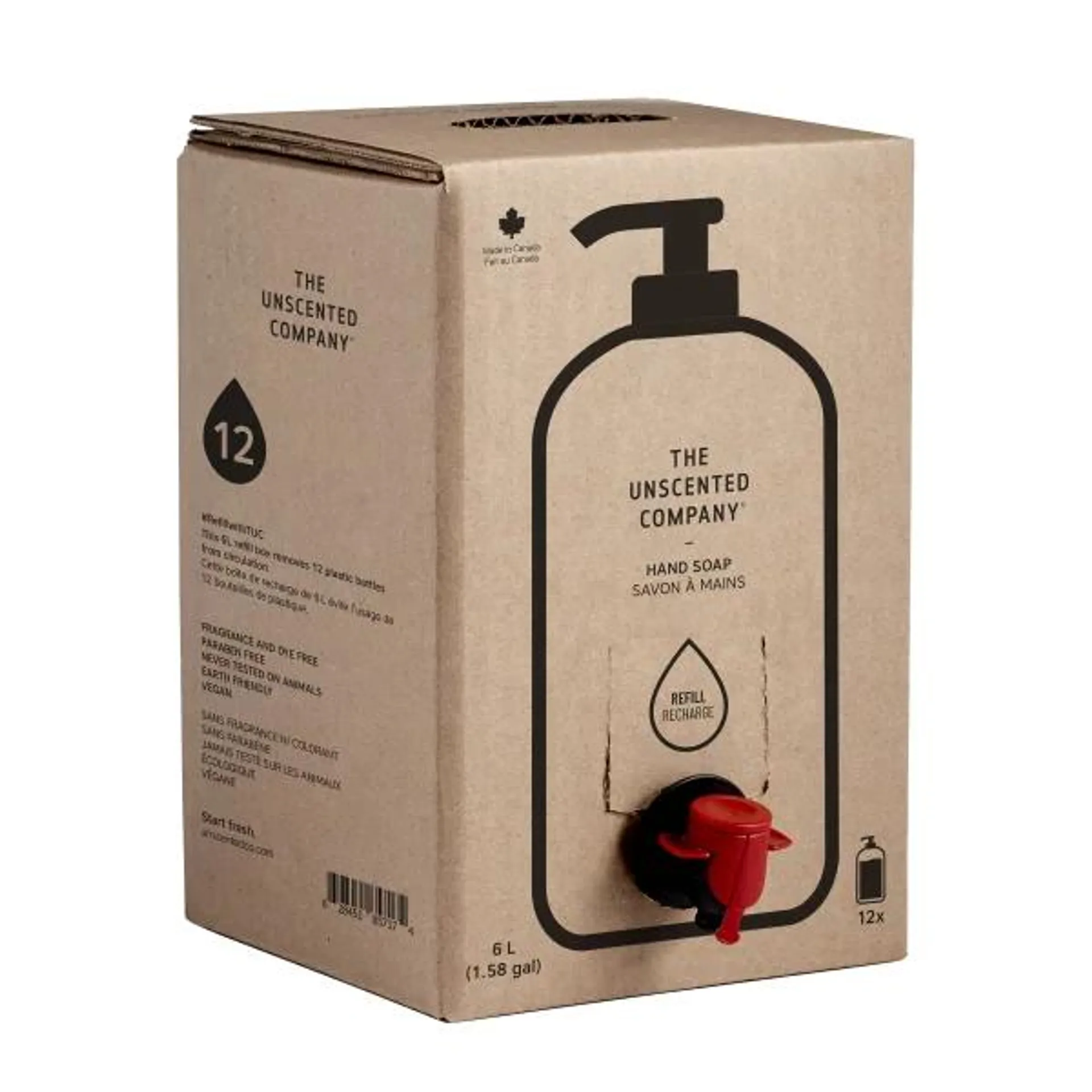 The Unscented Company, Hand Wash Soap Refill Box, 6 L