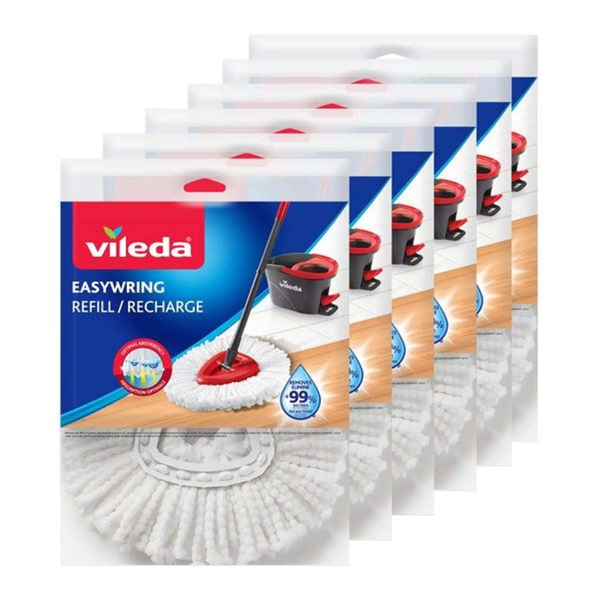 Vileda EasyWring Microfibre Refill, 6-pack