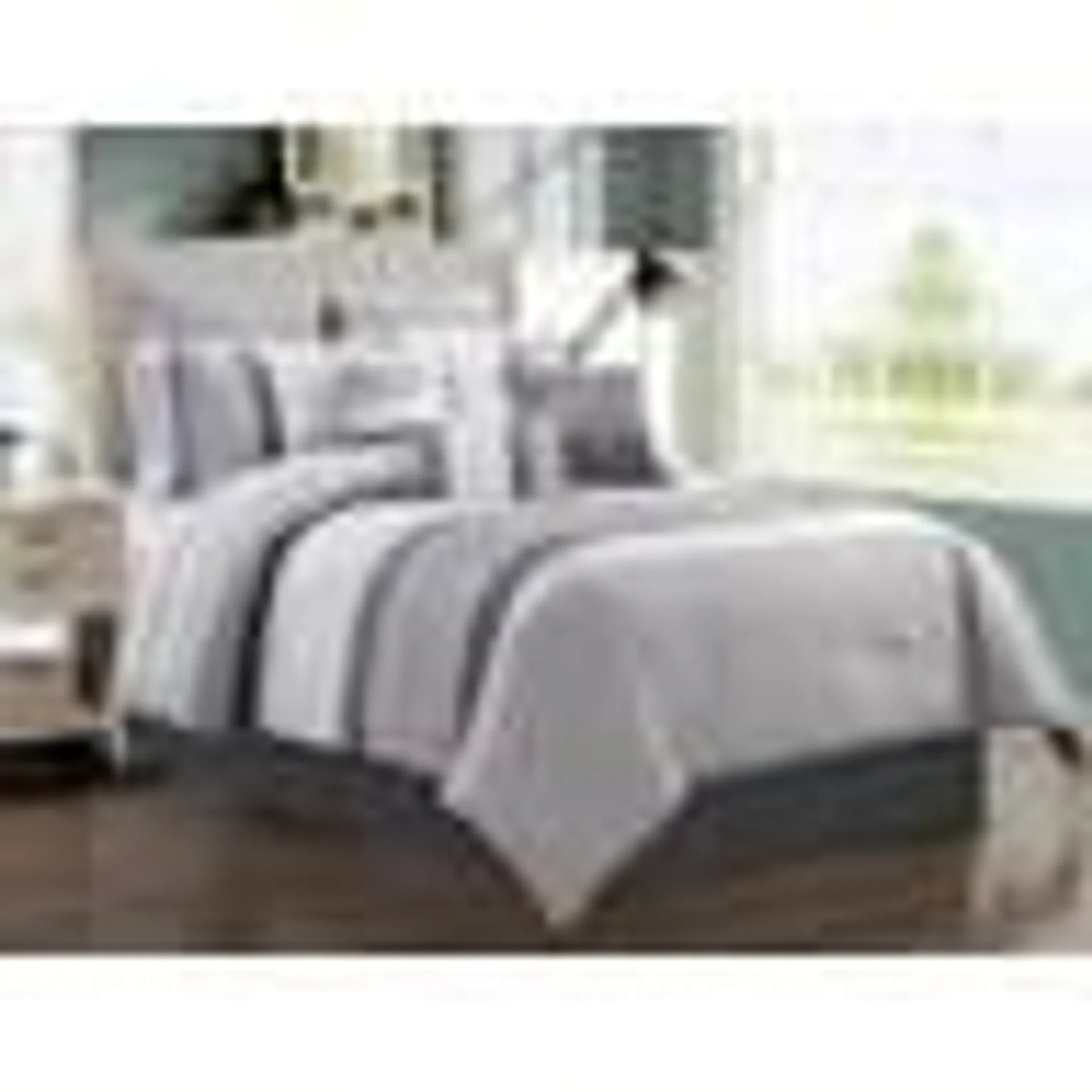 Wov Ring Stitch Striped Comforter Set