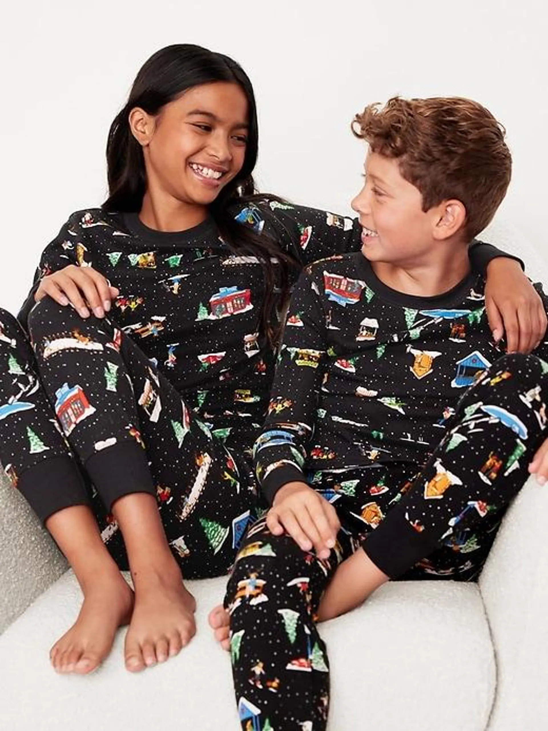 Gender-Neutral Graphic Snug-Fit Pajama Set for Kids