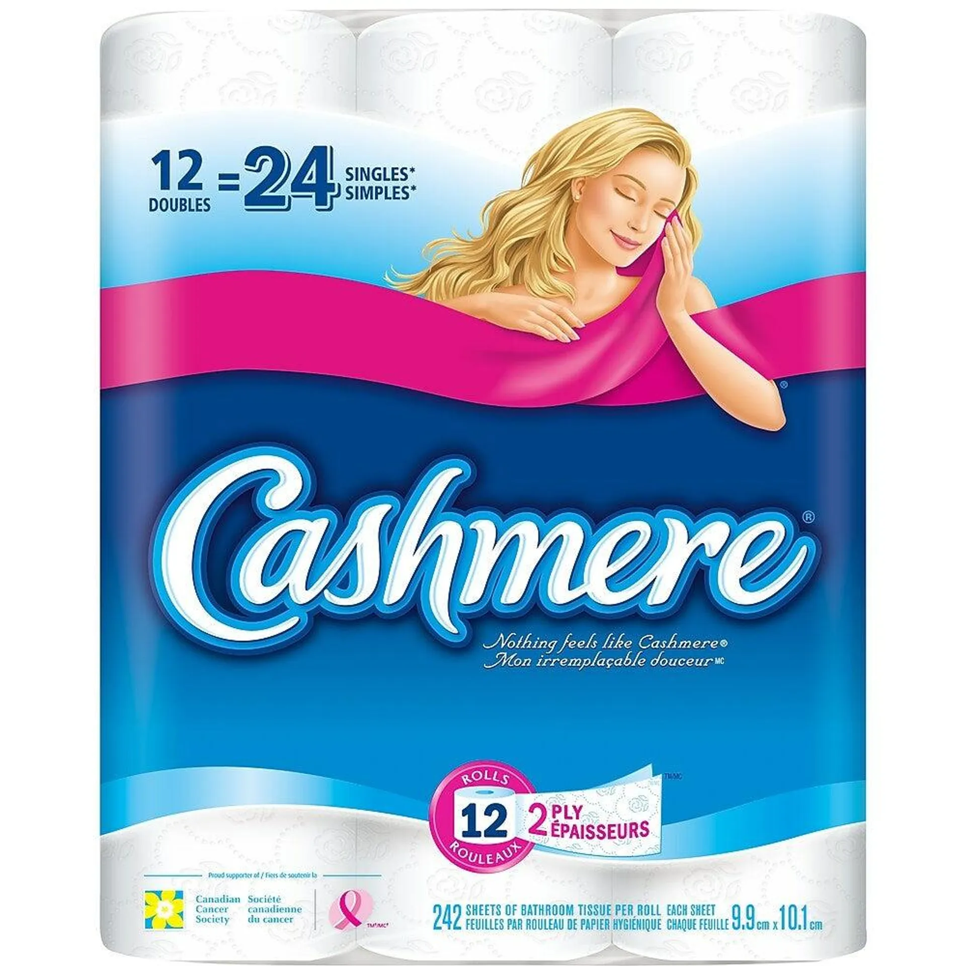 Cashmere Quilted Bathroom Tissue - Double Roll - 12 Pack