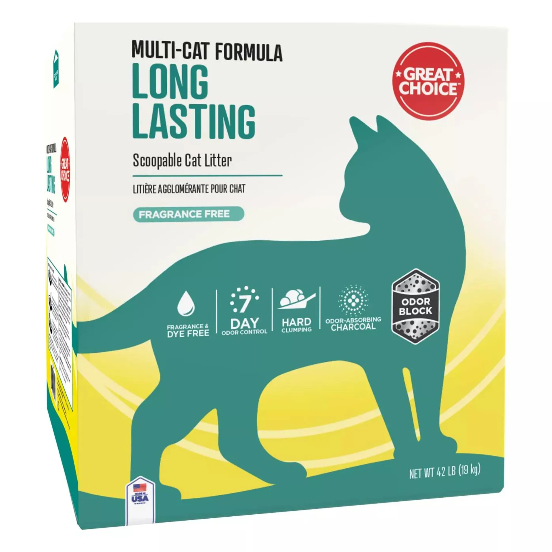 Great Choice® Long Lasting Clumping Multi-Cat Clay Cat Litter - Unscented