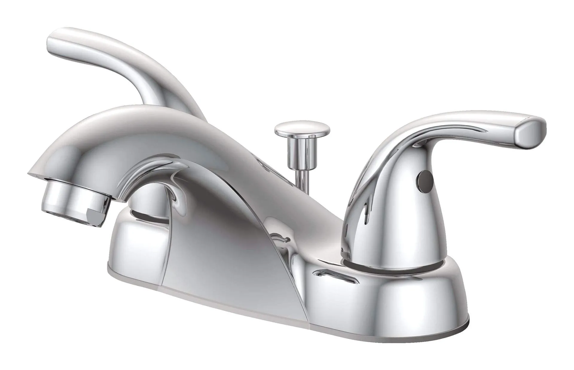 Danze Renovate Double Handle Bathroom Sink Faucet with Pop-up Drain, 4-in Centreset, Chrome