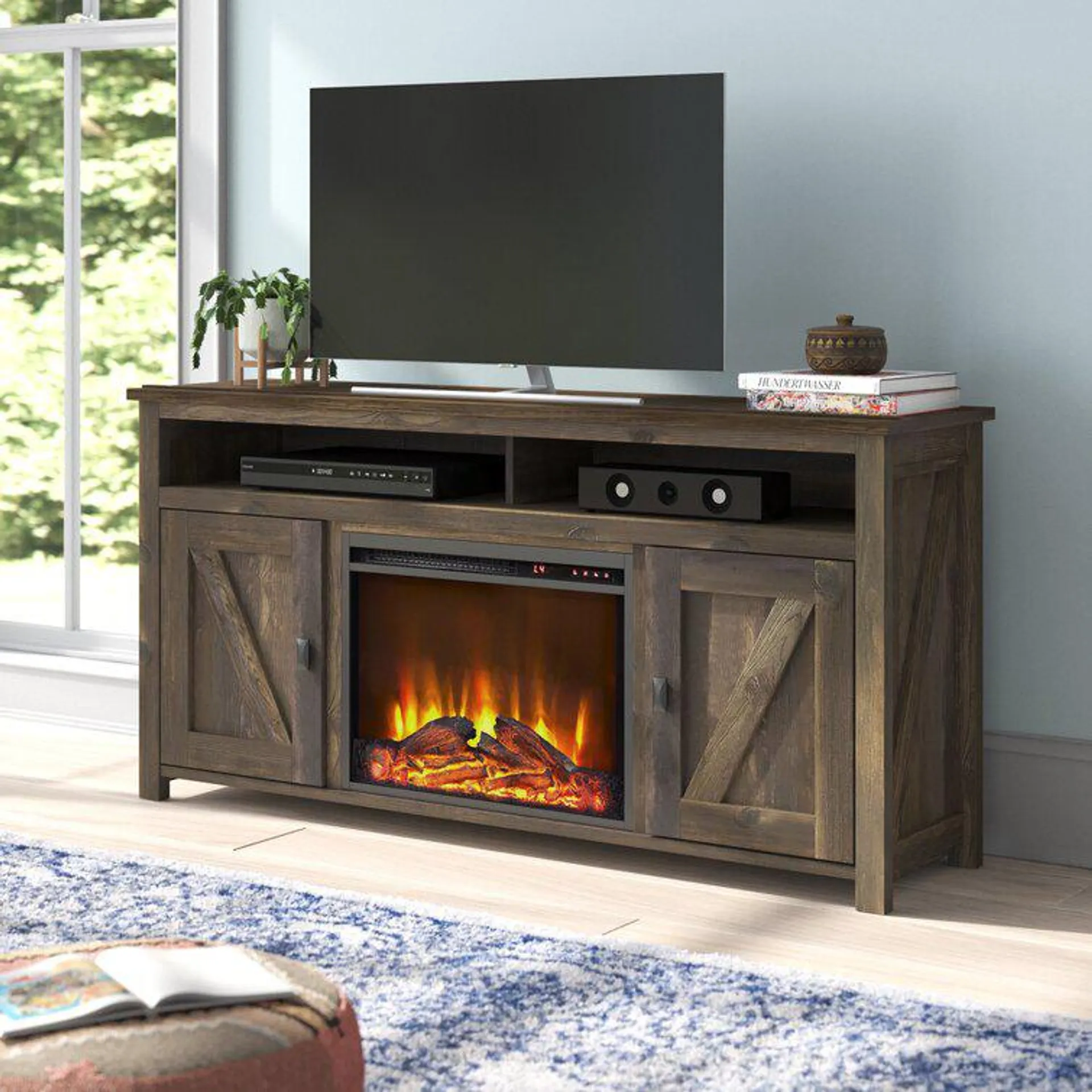 Whittier TV Stand for TVs up to 60" with Fireplace Included