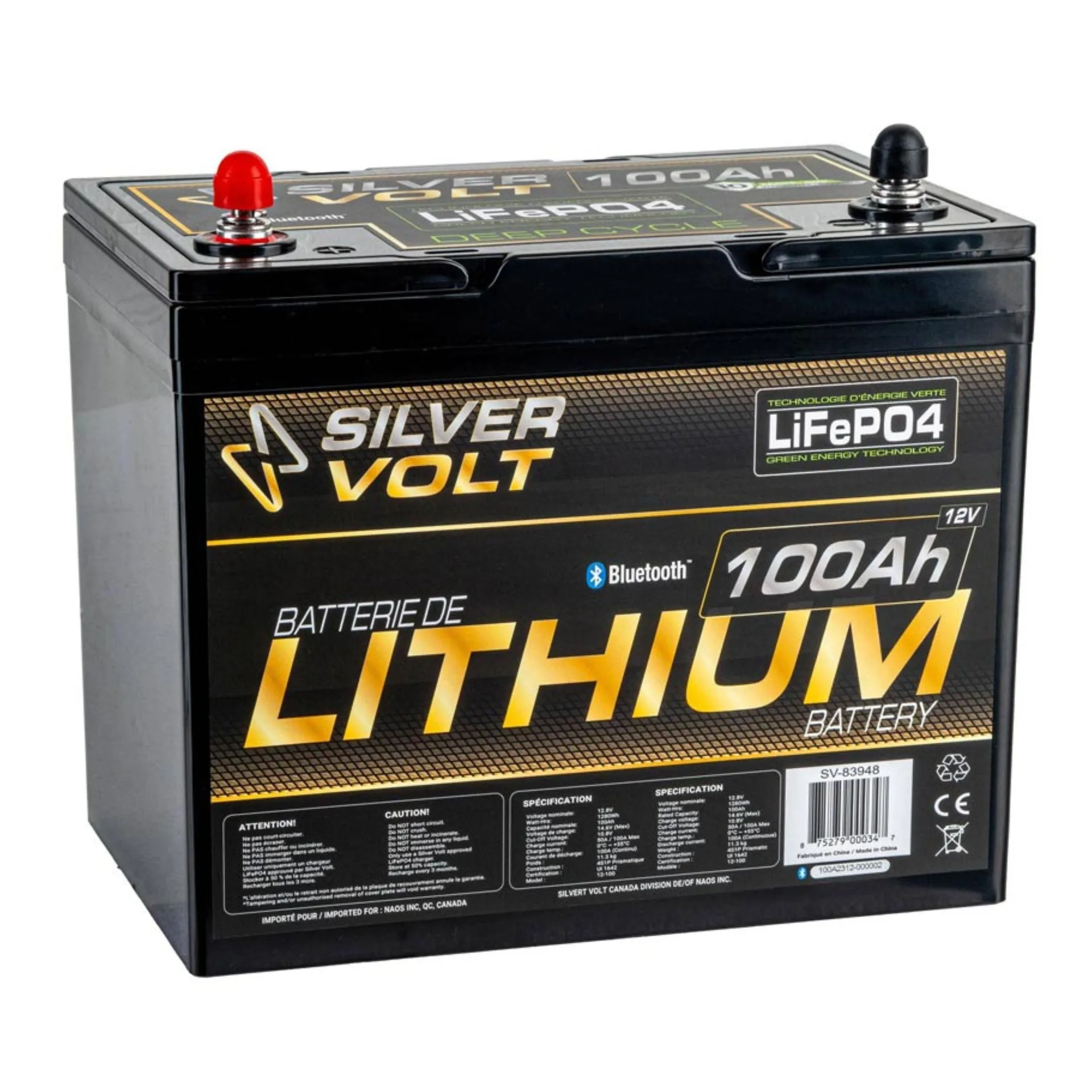 Batterie au lithium rechargeable "LiFePO4" - 100 A