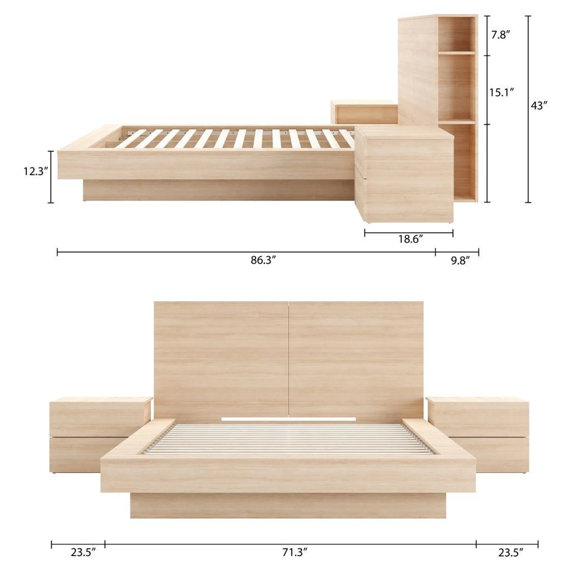 Mobilier de chambre à coucher Marconi 4 pièces - Grand