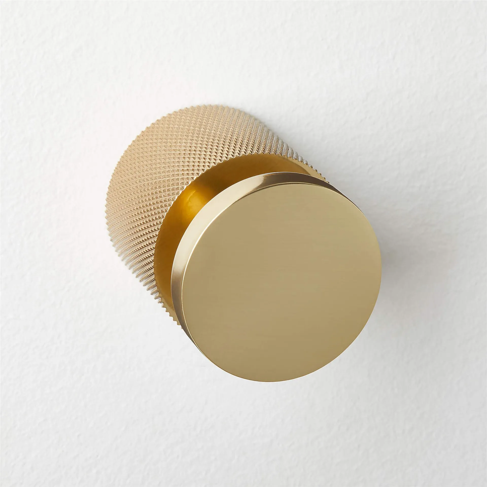 Nicolo Knurled Polished Unlacquered Brass Wall Hook