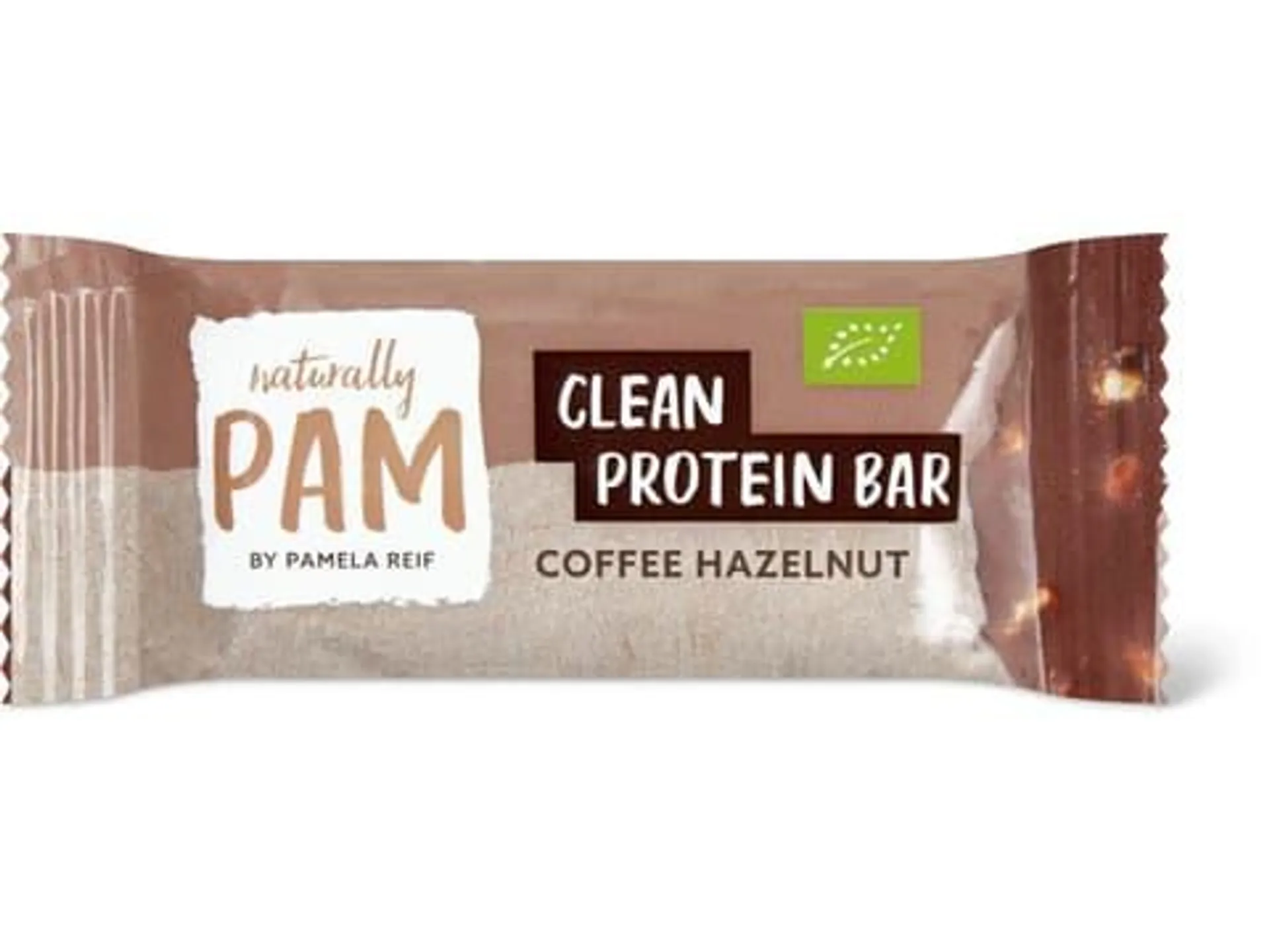 PAM Clean · Bio Eiweissriegel · Kaffee Haselnuss